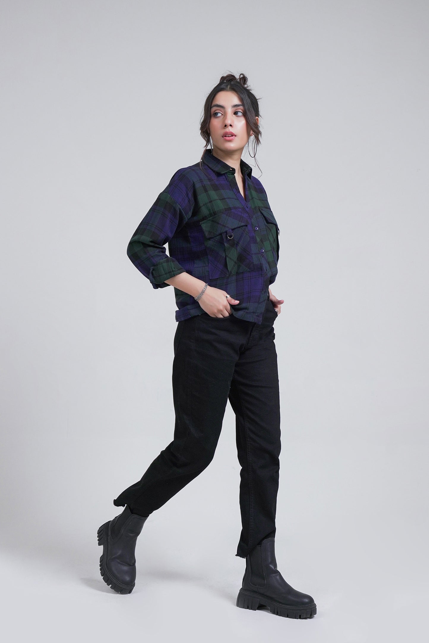 Checkered Button-up Shirt