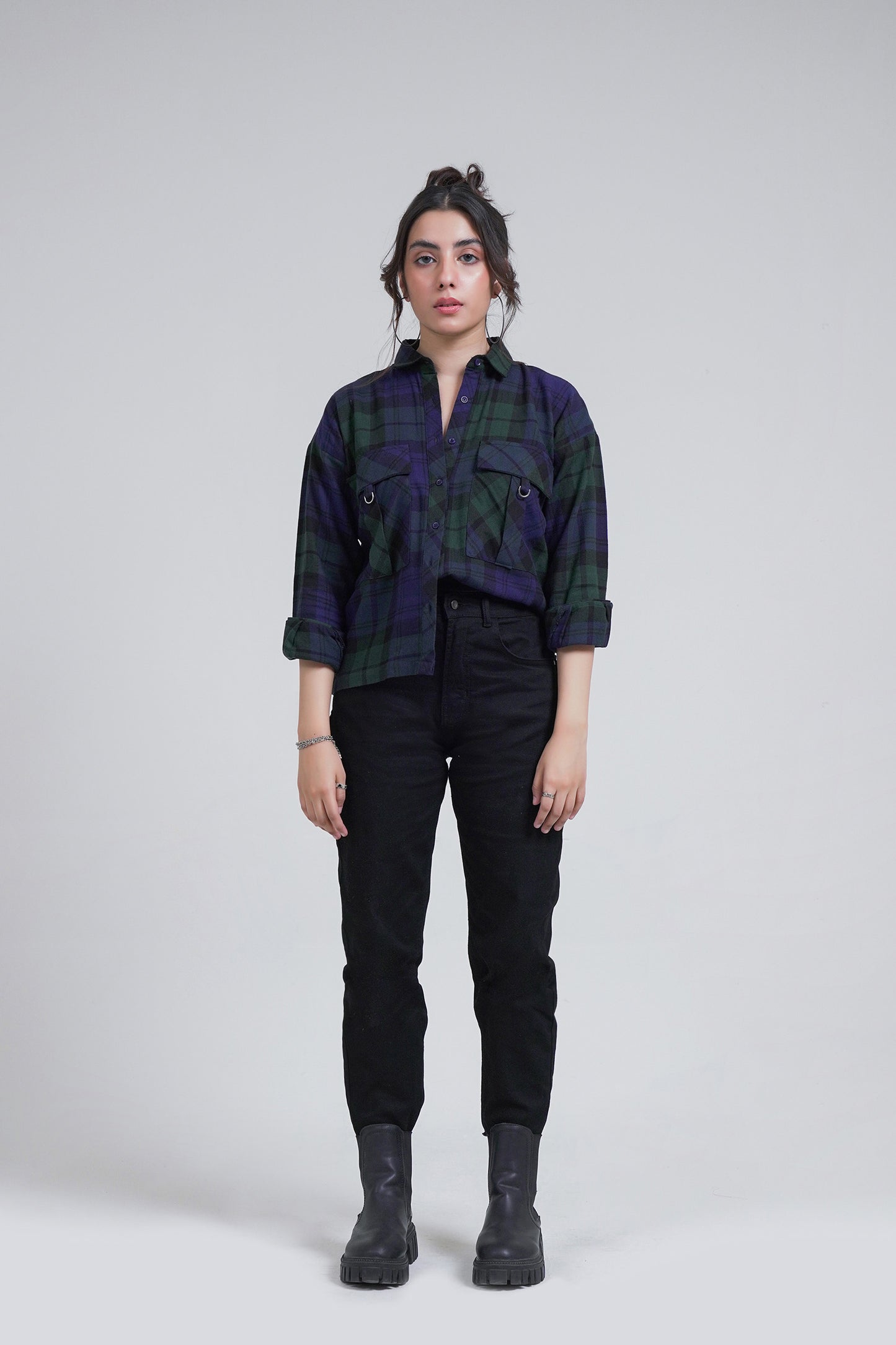Checkered Button-up Shirt
