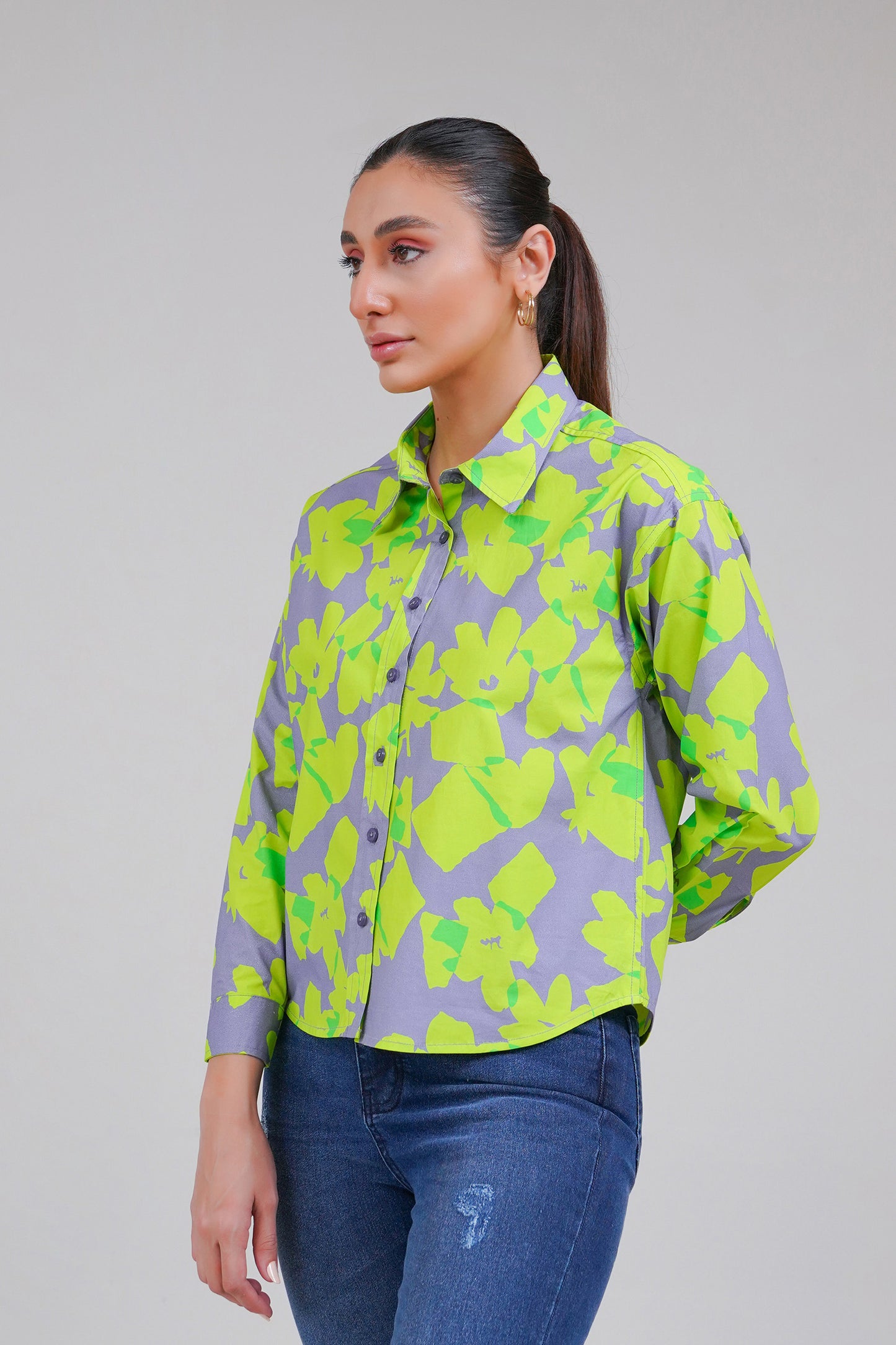 Printed Button-up Shirt