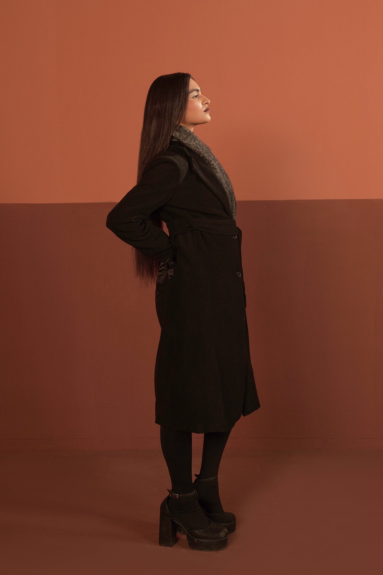 Belted Wool Blend Coat Beyond East Official