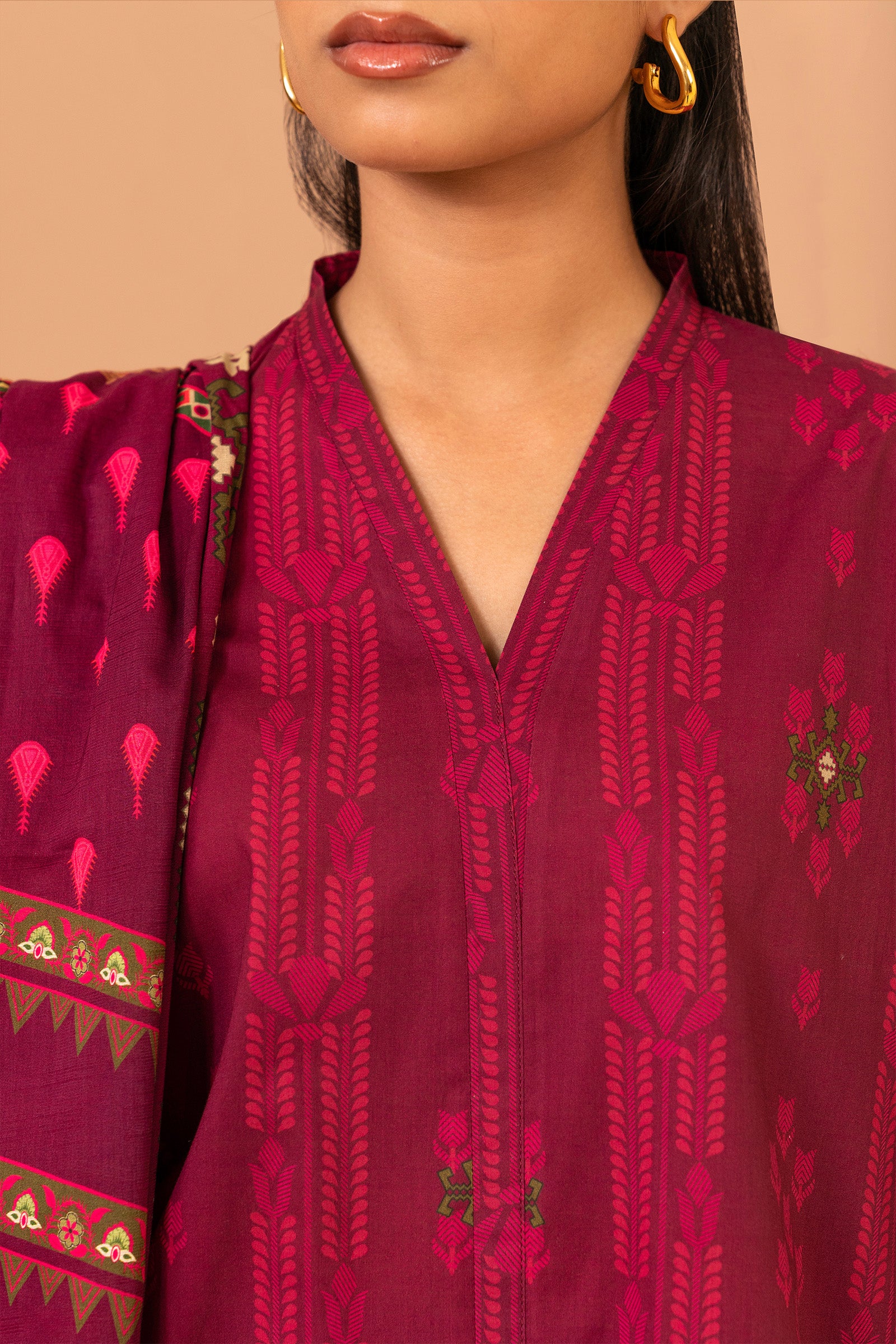 1 PC Printed Suit (Unstitched) Beyond East Official