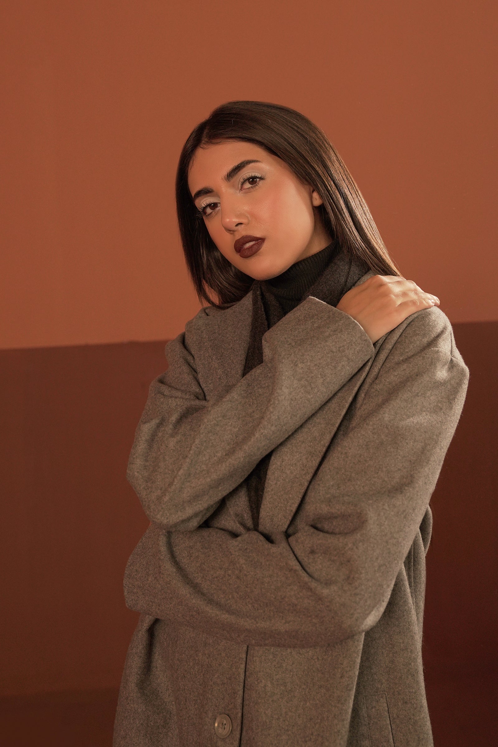 Notch Collar Wool Blend Coat Beyond East Official