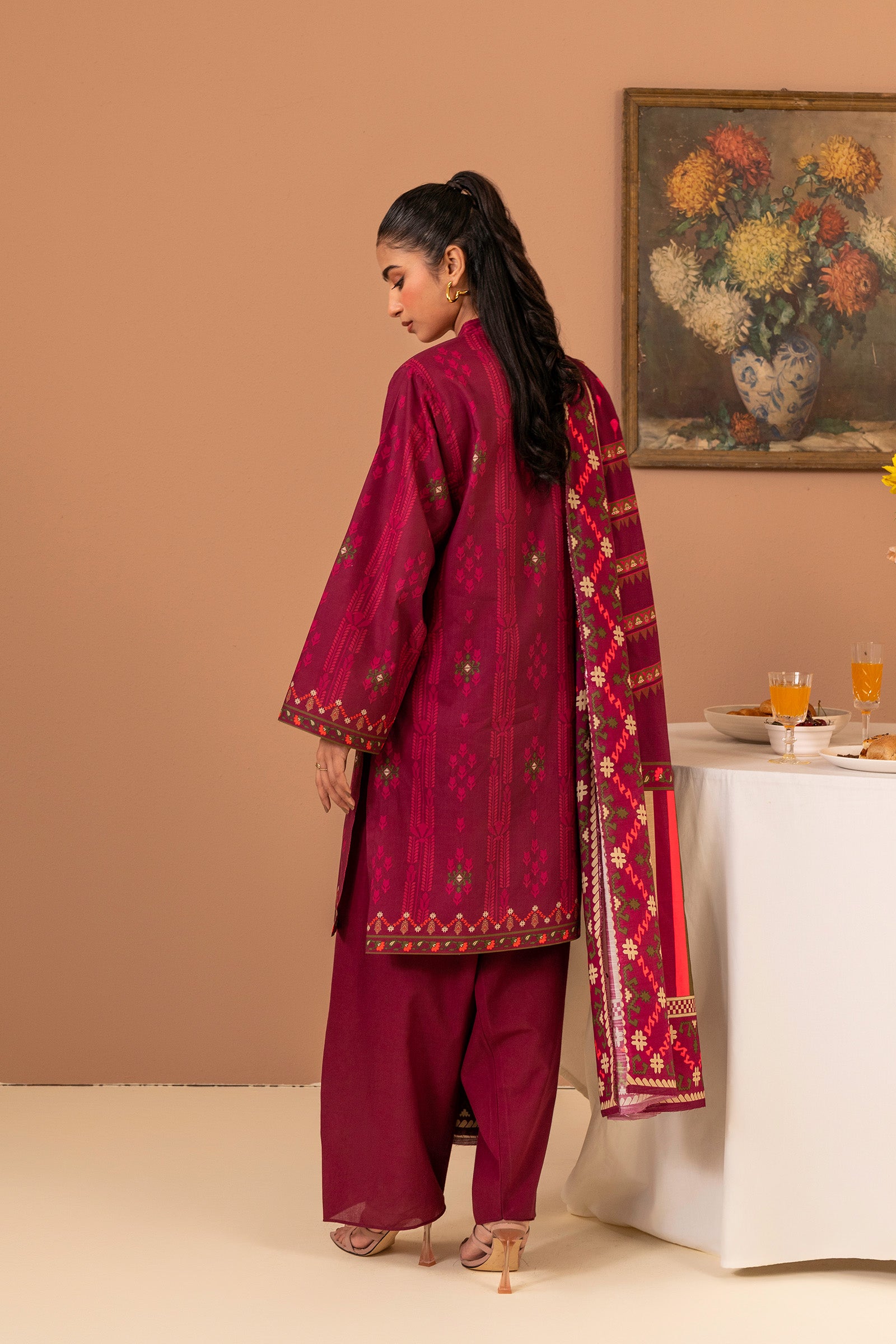 1 PC Printed Suit (Unstitched) Beyond East Official