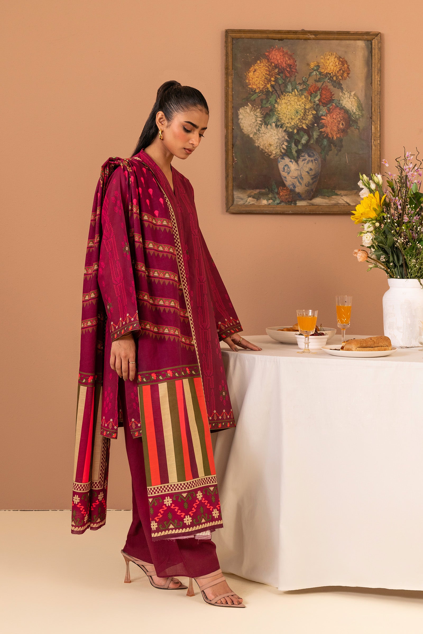 1 PC Printed Suit (Unstitched) Beyond East Official