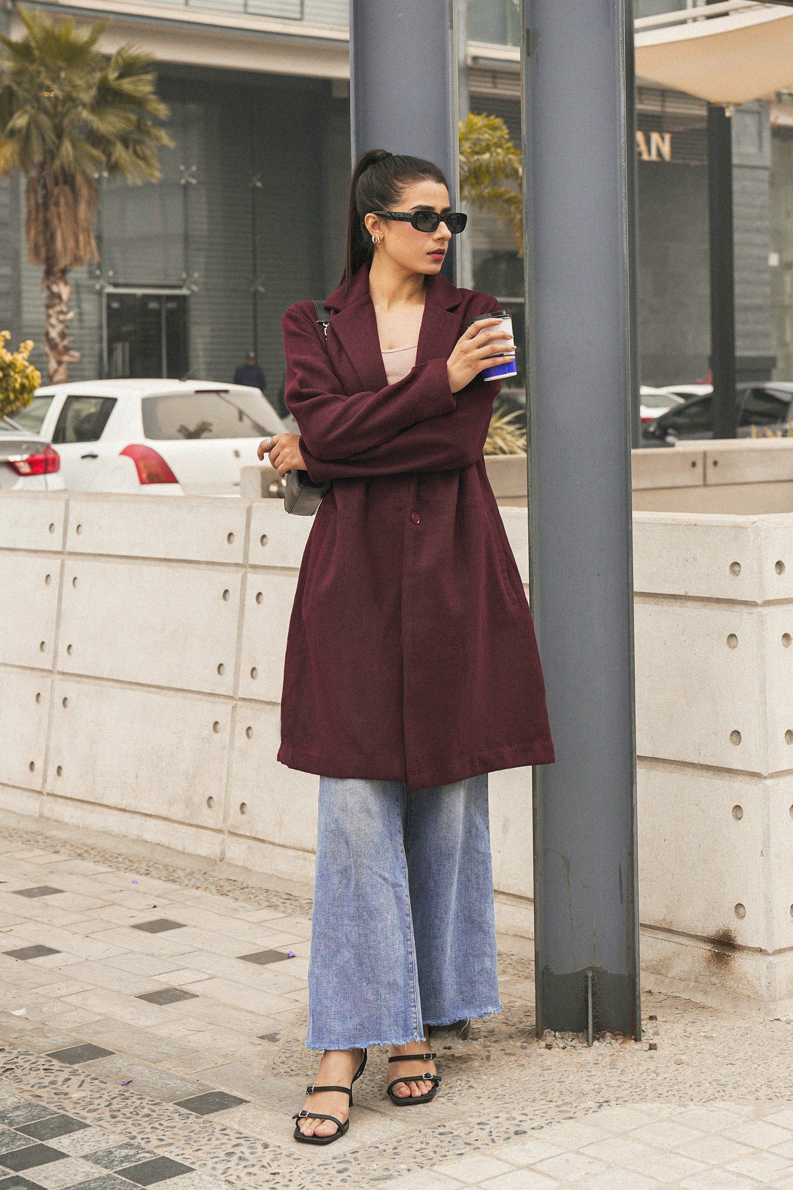 Notch Collar Wool Blend Coat Beyond East Official