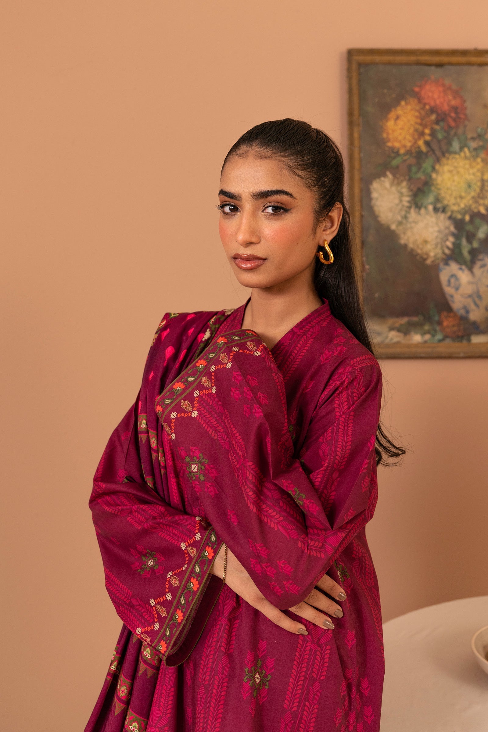 1 PC Printed Suit (Unstitched) Beyond East Official