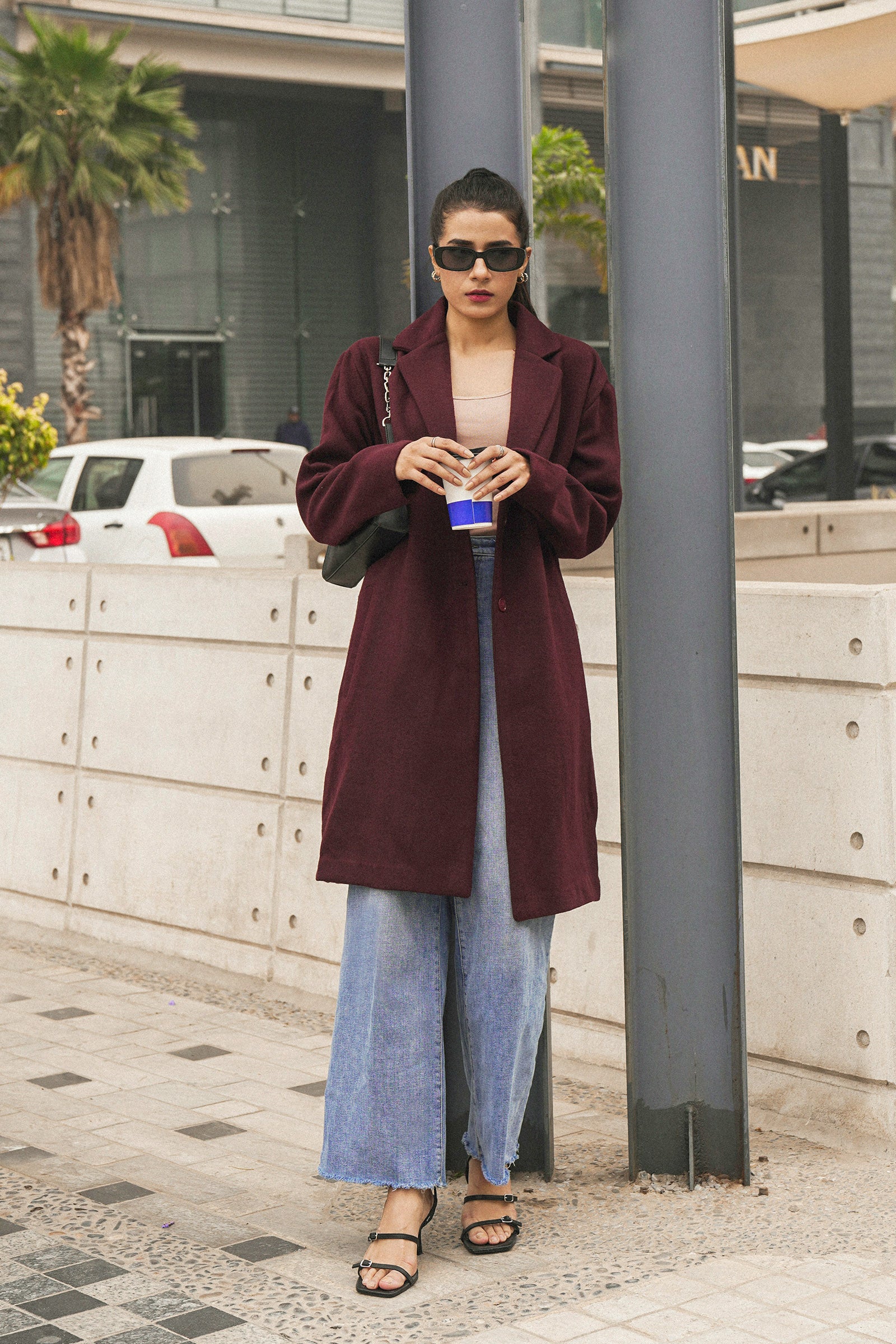 Notch Collar Wool Blend Coat Beyond East Official