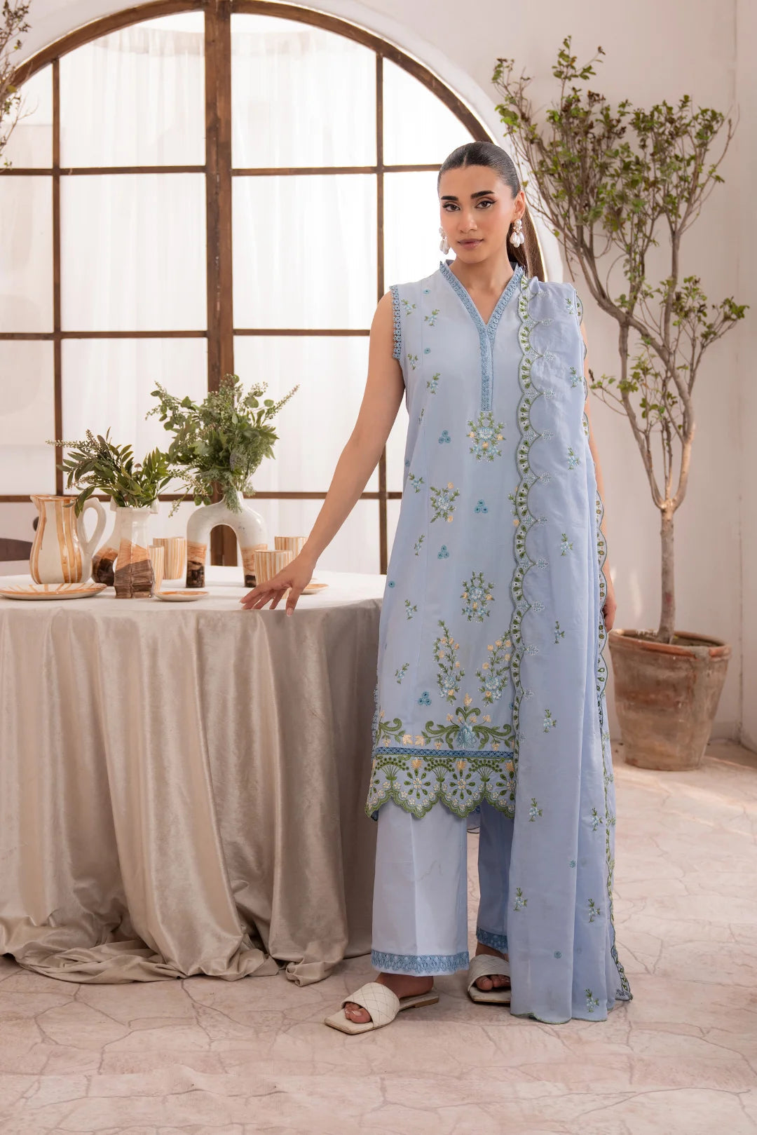 3 Piece Embroidered Lawn Suit Unstitched Summer - 25