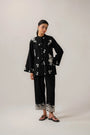 1 Piece Embroidered Shirt in black - Fusion wear