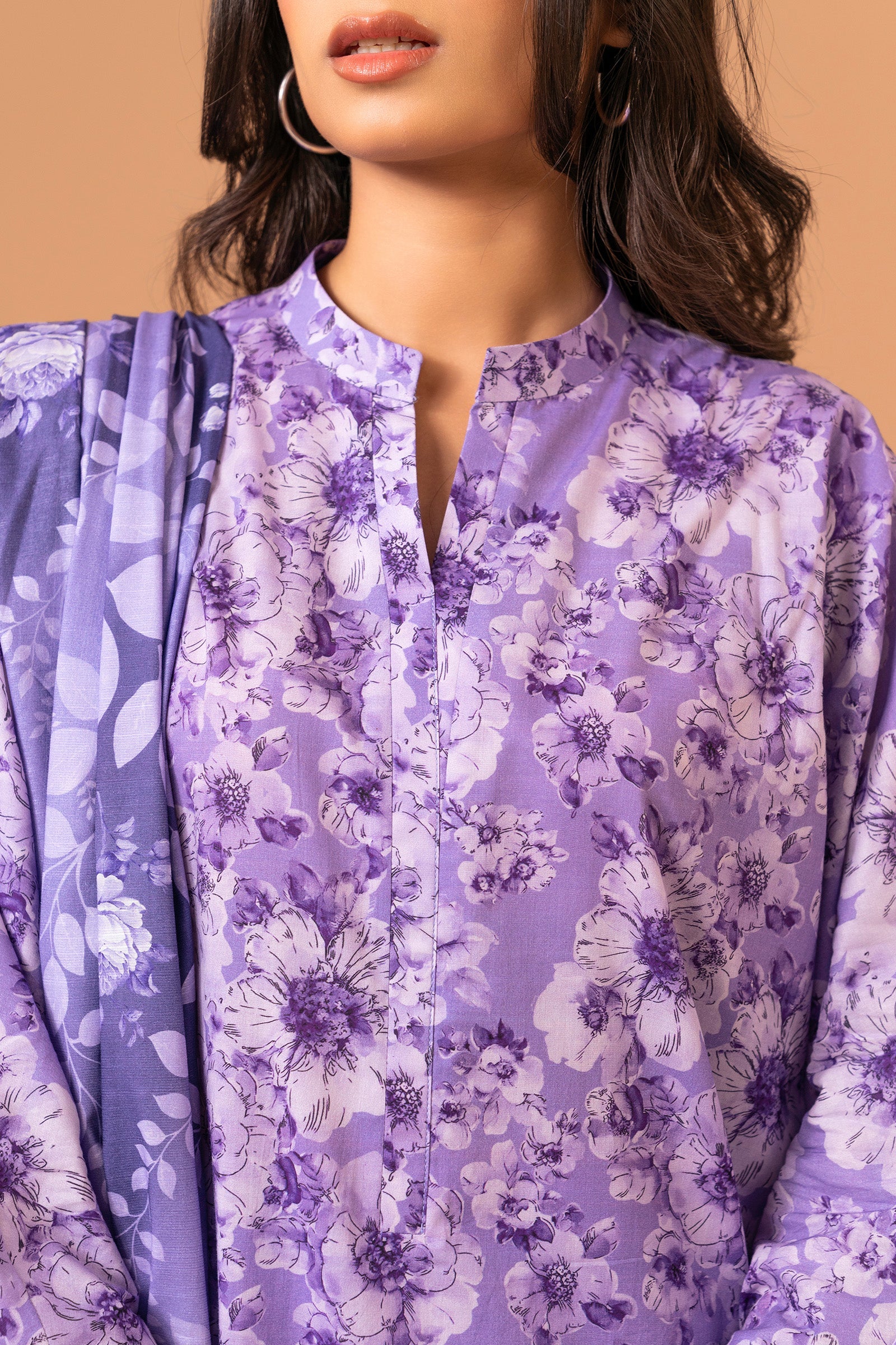 2 PC Printed Suit (Unstitched) Beyond East Official