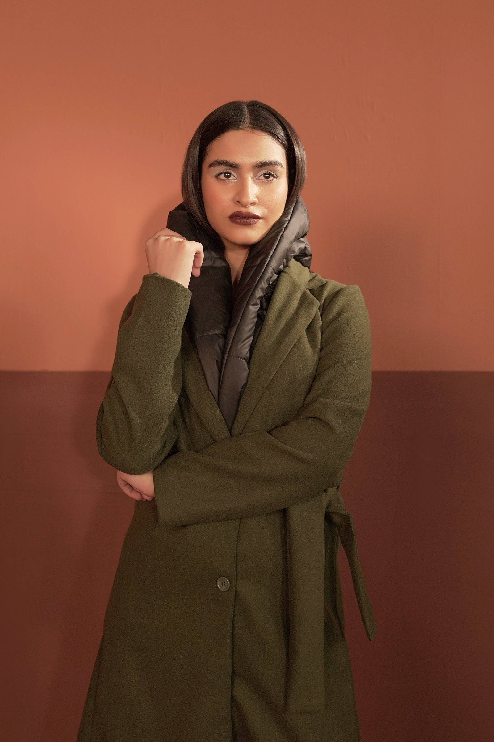 Belted Wool Blend Coat Beyond East Official