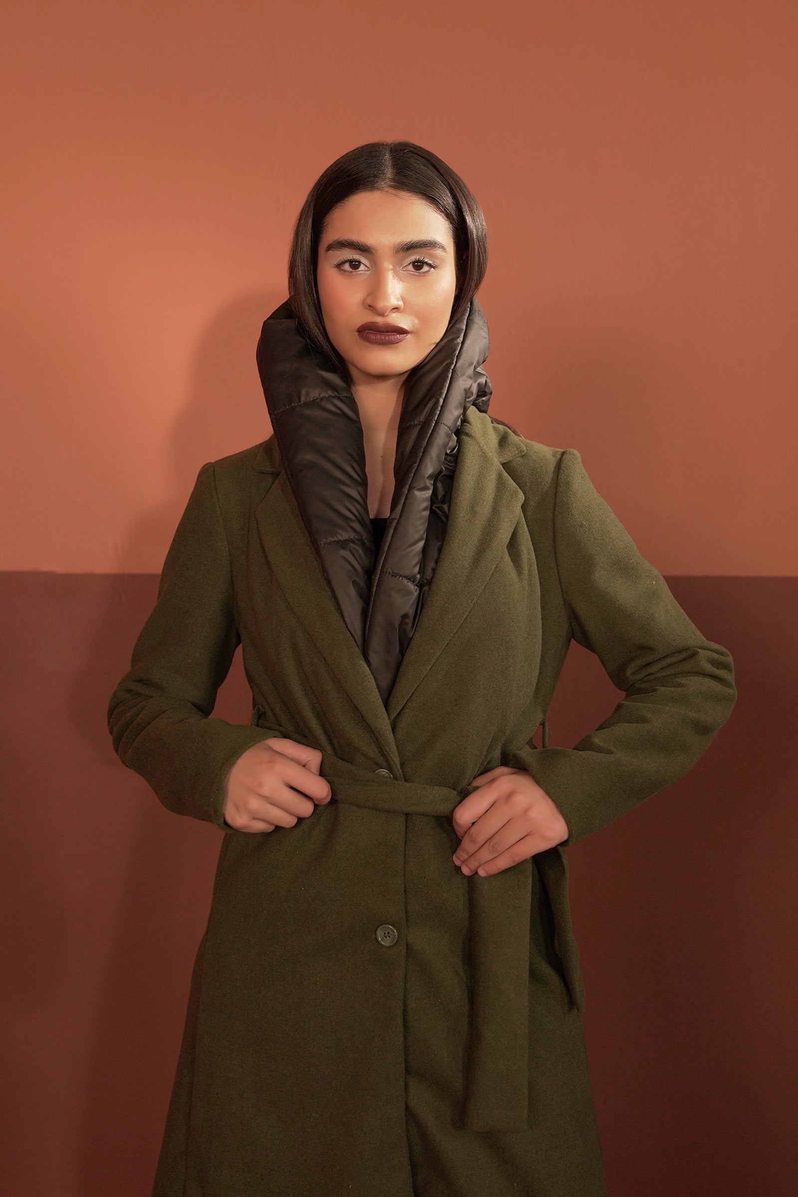 Belted Wool Blend Coat Beyond East Official