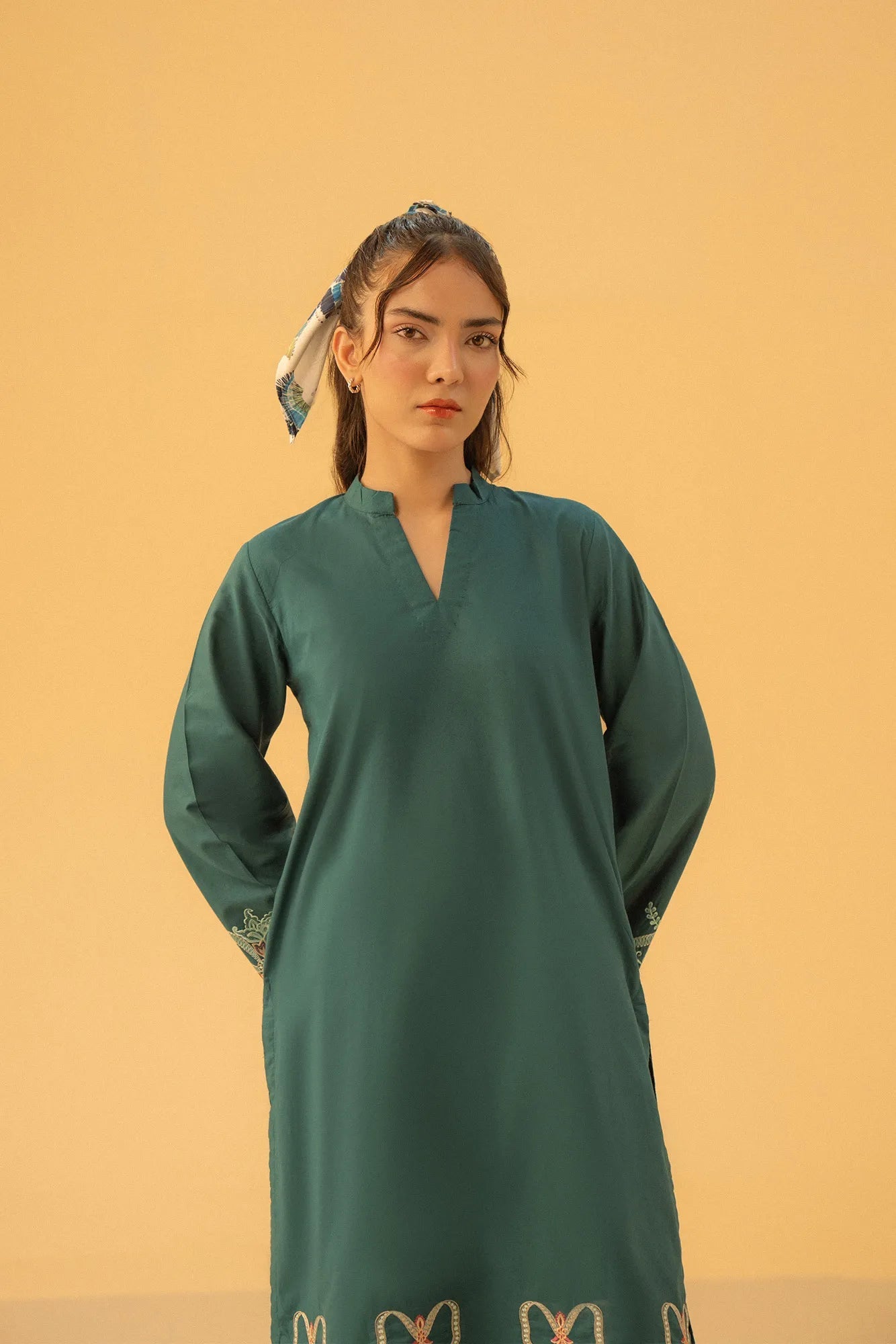2 Piece Embroidered Cambric Suit Pret Winter - 25
