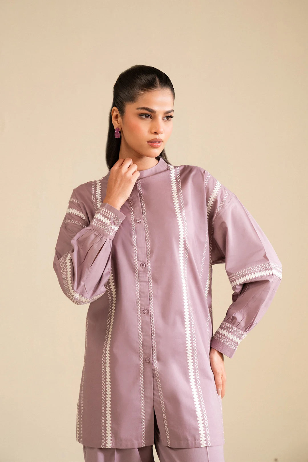 2 Piece Embroidered Cambric Suit for university girls