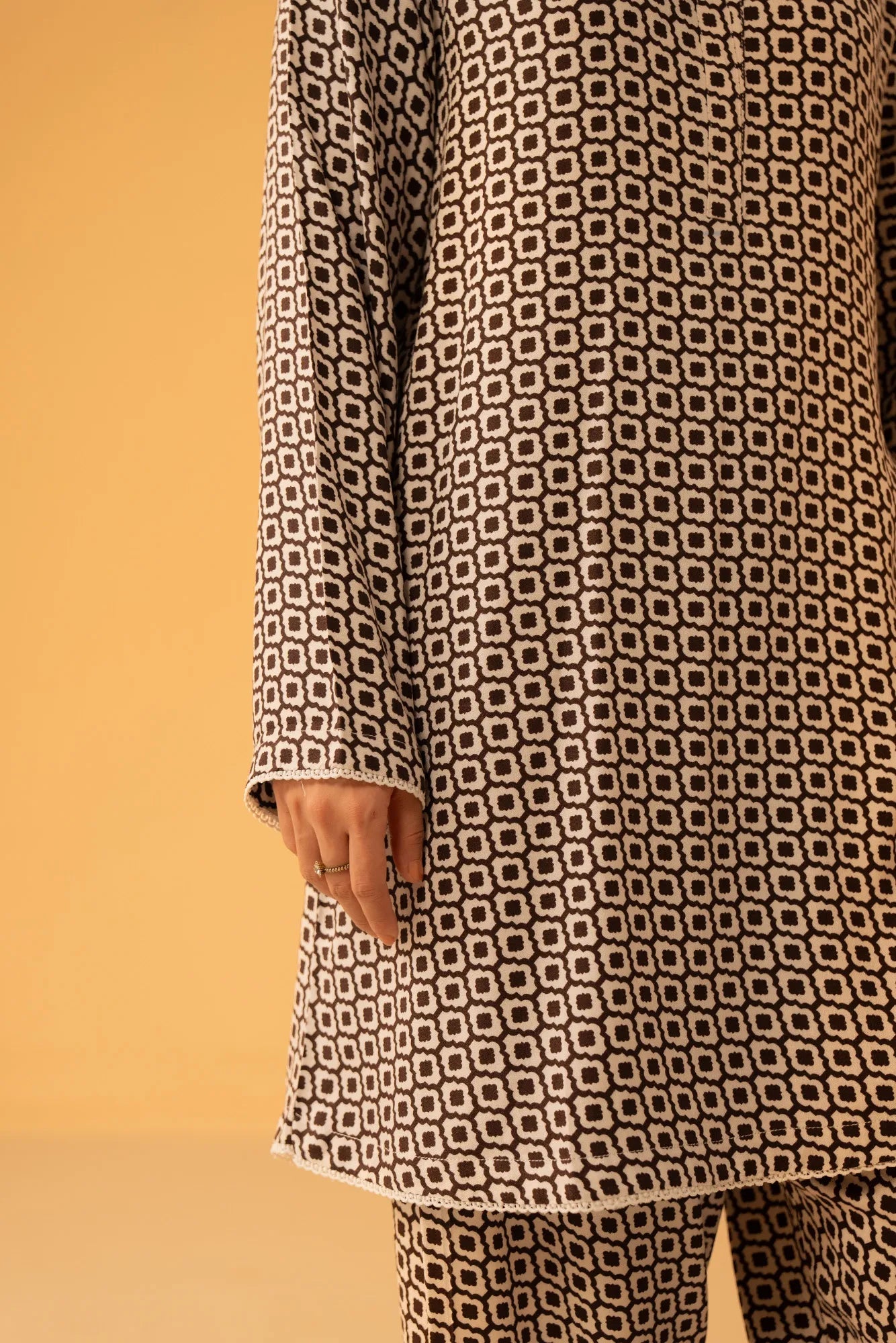2 Piece Printed Georgette Suit Pret Winter - 25