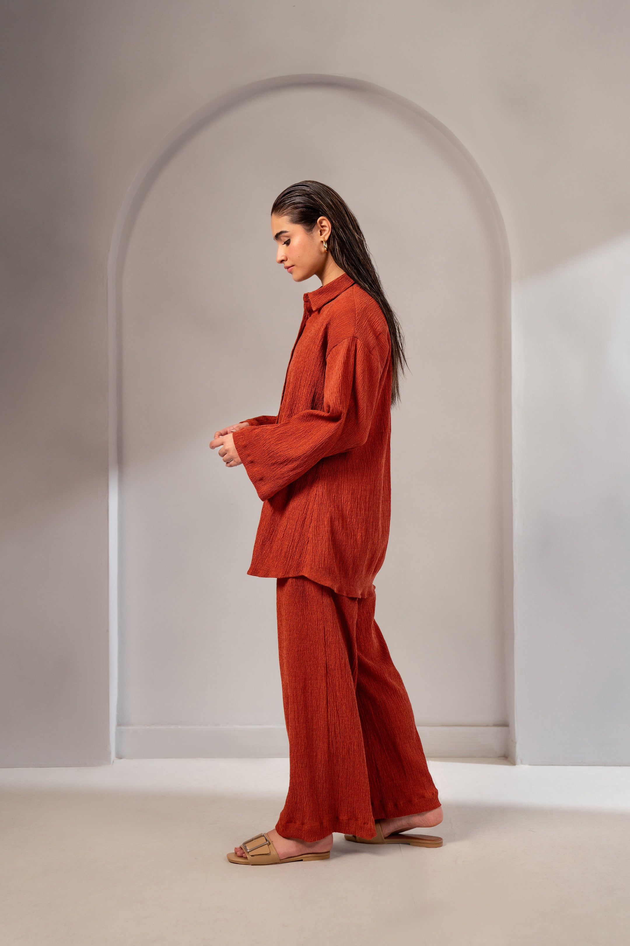 2 Piece Viscose Suit Rust