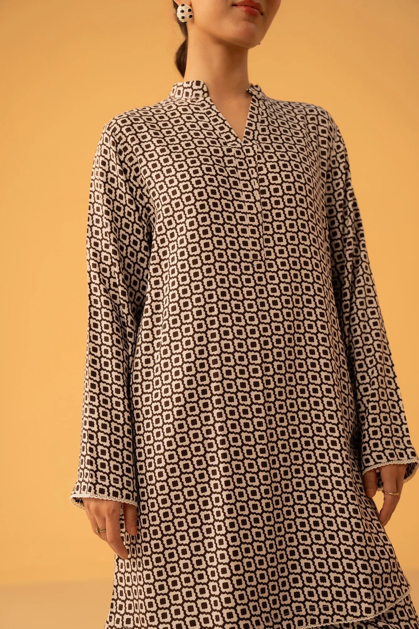 2 Piece georgette printed suit design for women – office and formal wear