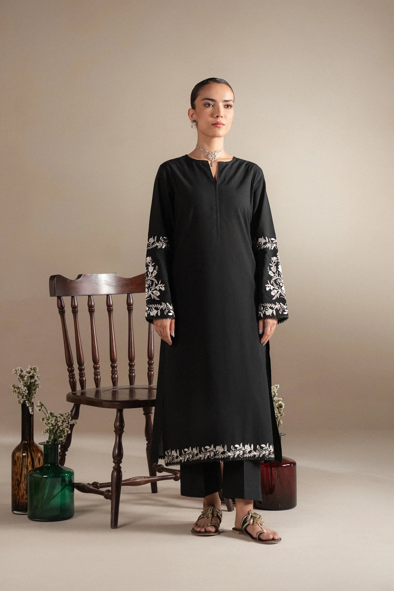 2 Piece monochrome Lawn Suit