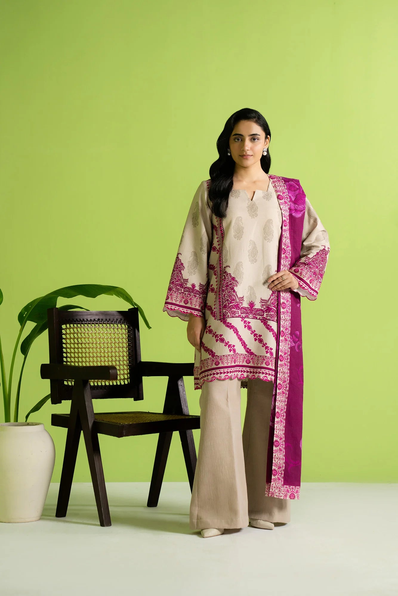 2 piece unstitched khaddar suit