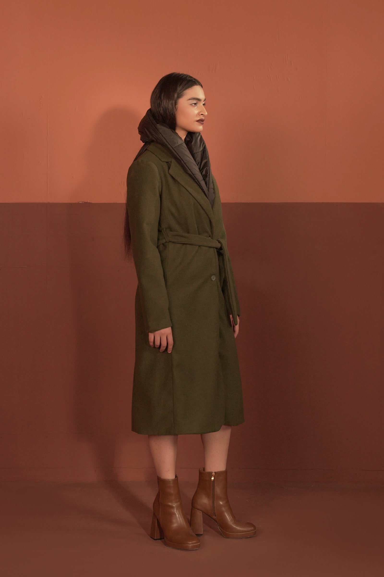 Belted Wool Blend Coat Beyond East Official