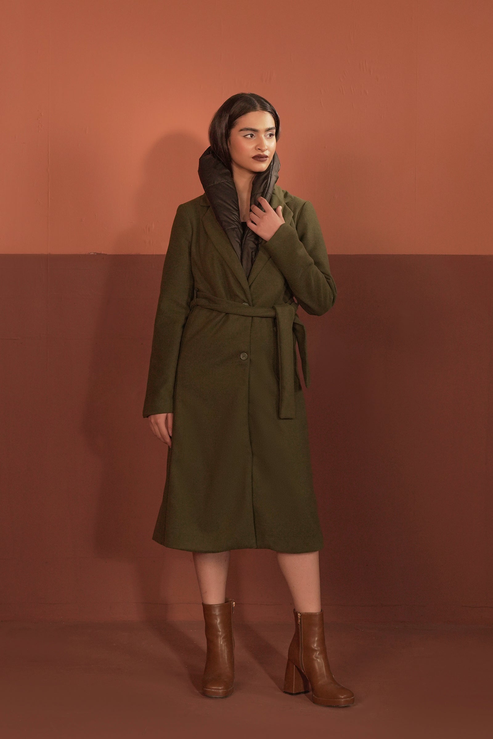 Belted Wool Blend Coat Beyond East Official