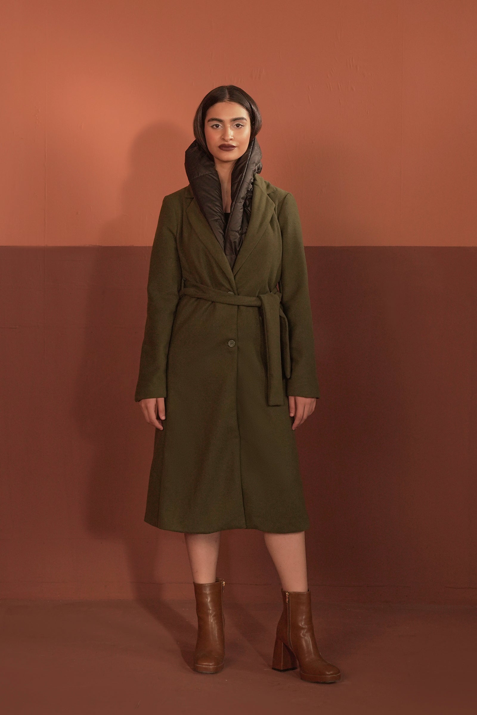 Belted Wool Blend Coat Beyond East Official