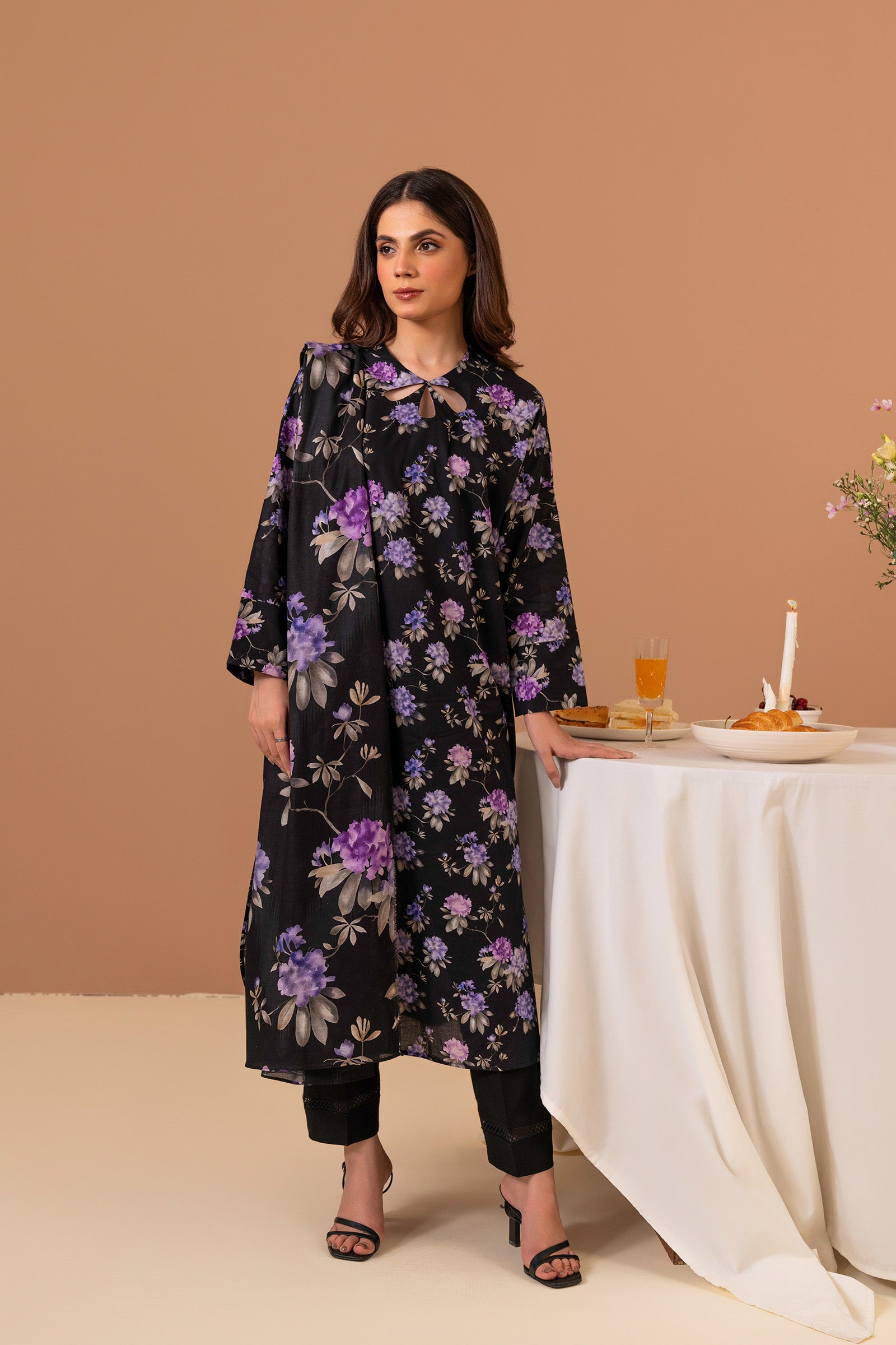 2 PC Printed Suit (Unstitched) Beyond East Official