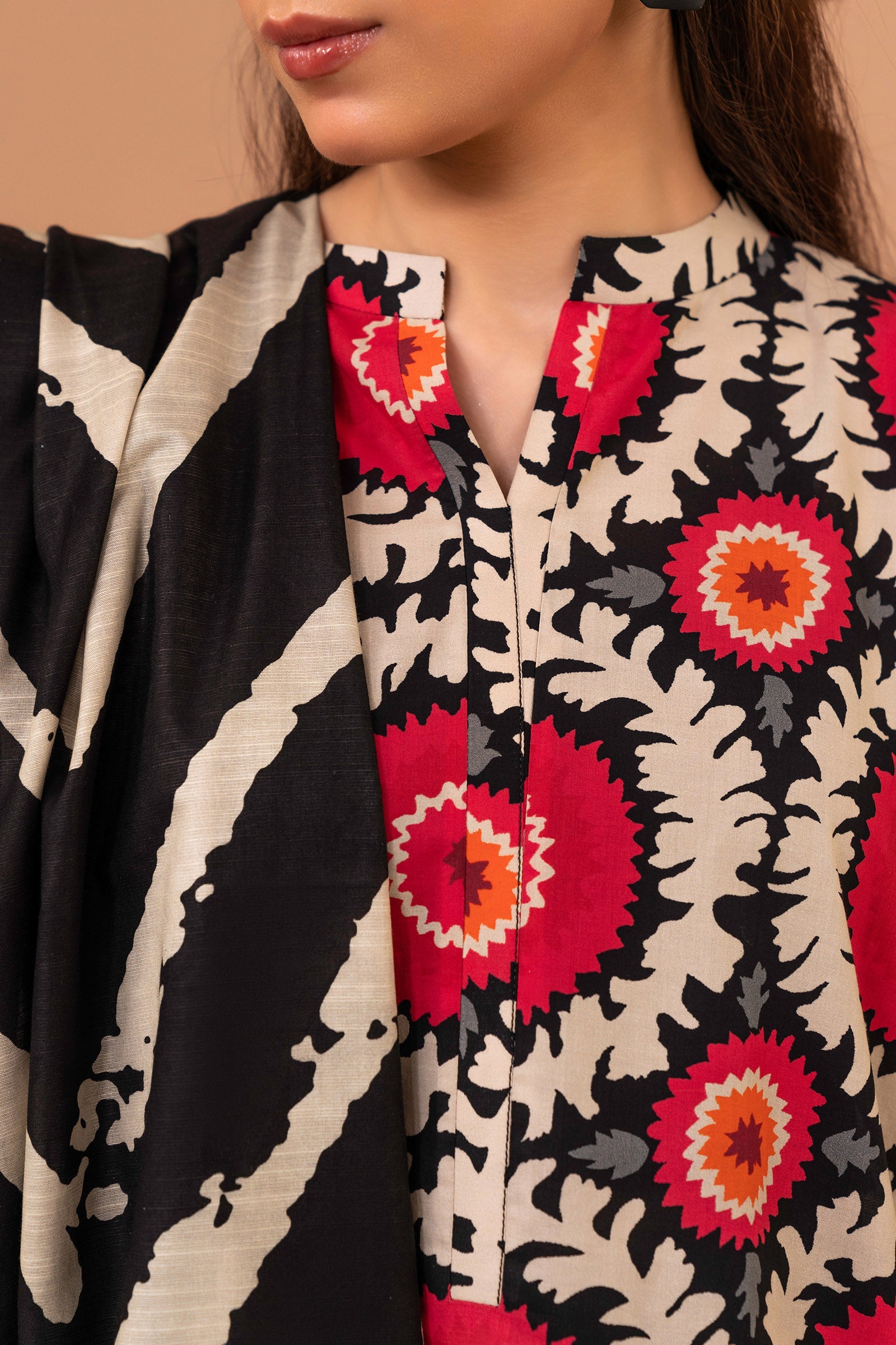 2 PC Printed Suit (Unstitched) Beyond East Official