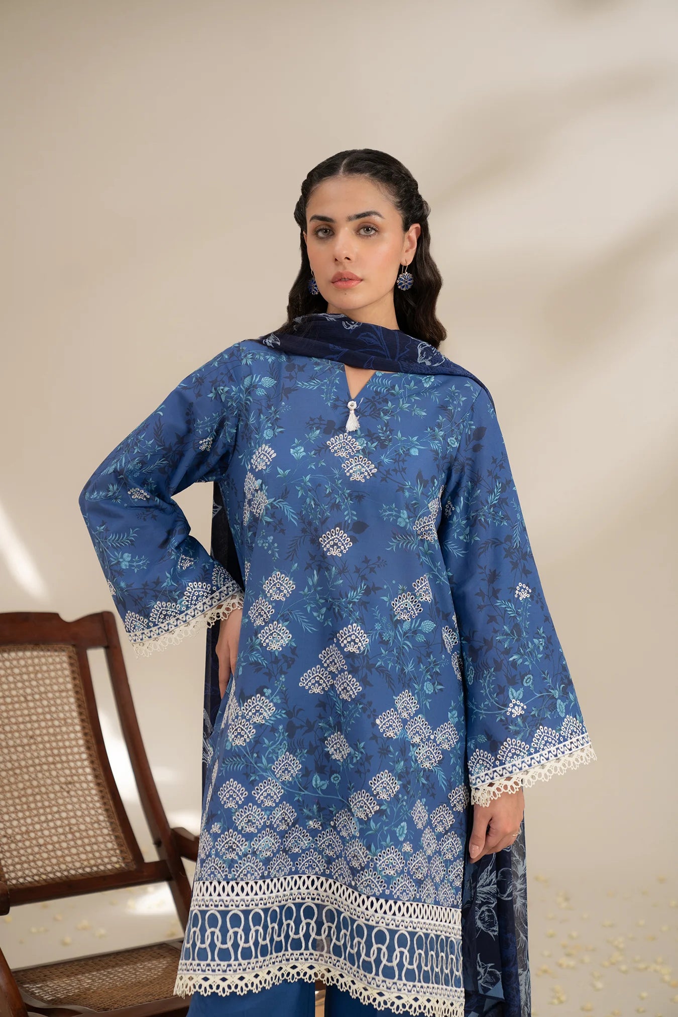 3 Piece Embroidered Lawn Suit Unstitched Summer - 25