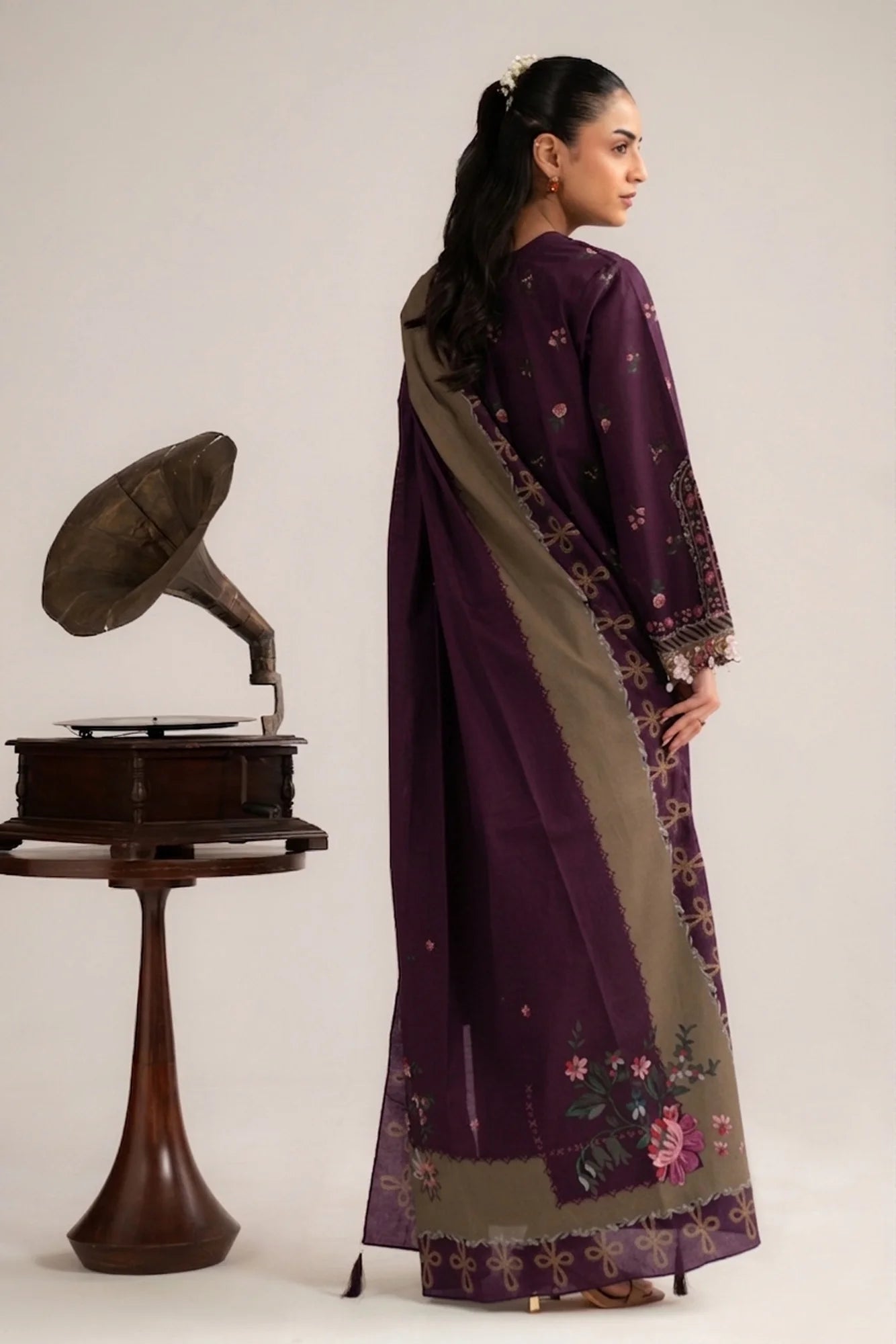 3 Piece Printed Linen Suit