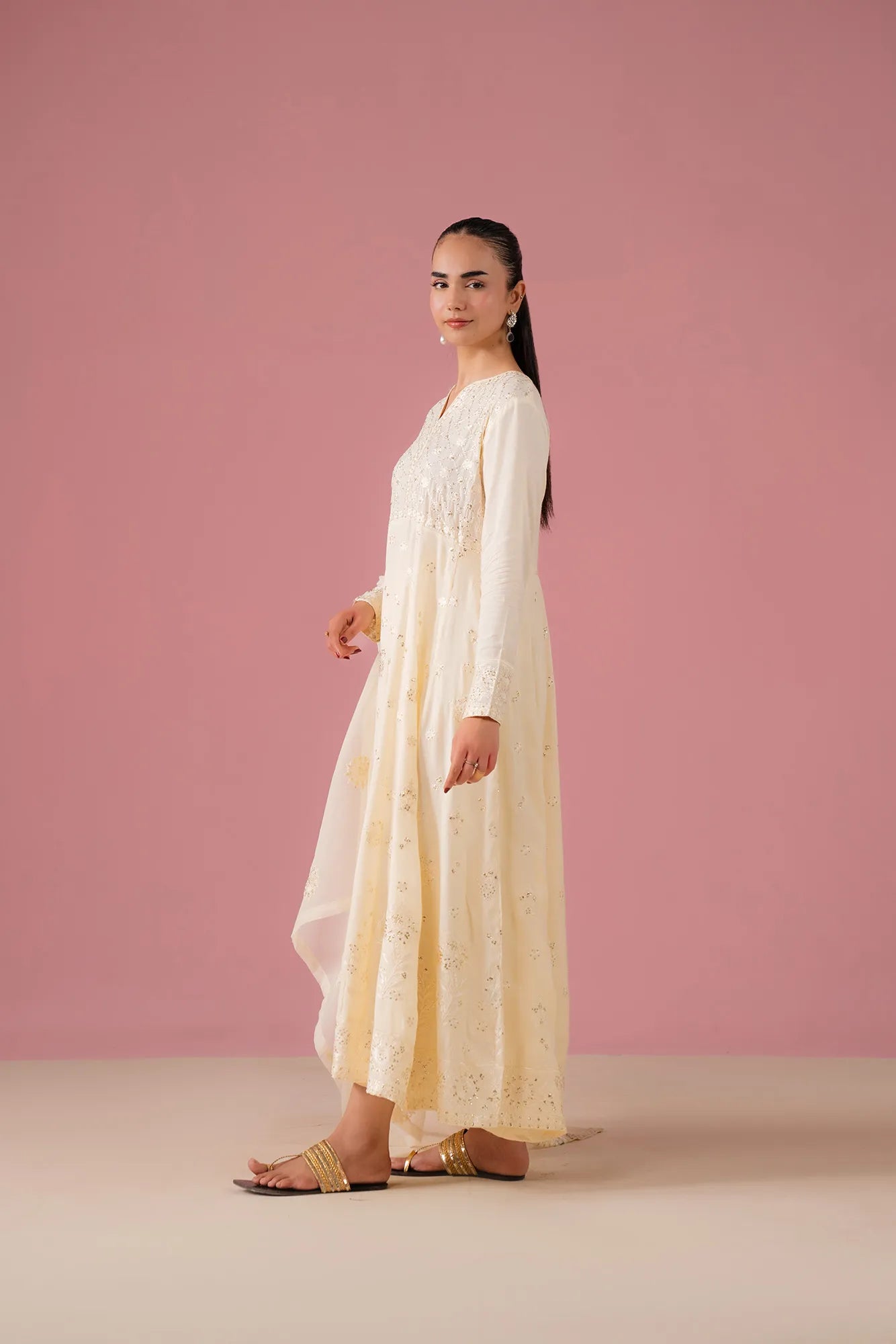 3 piece raw silk suit with organza dupatta Pakistan fashion
