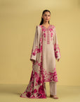 3pc unstitched linen fabric, new design with a stylish digital print, perfect for custom tailoring in Karachi