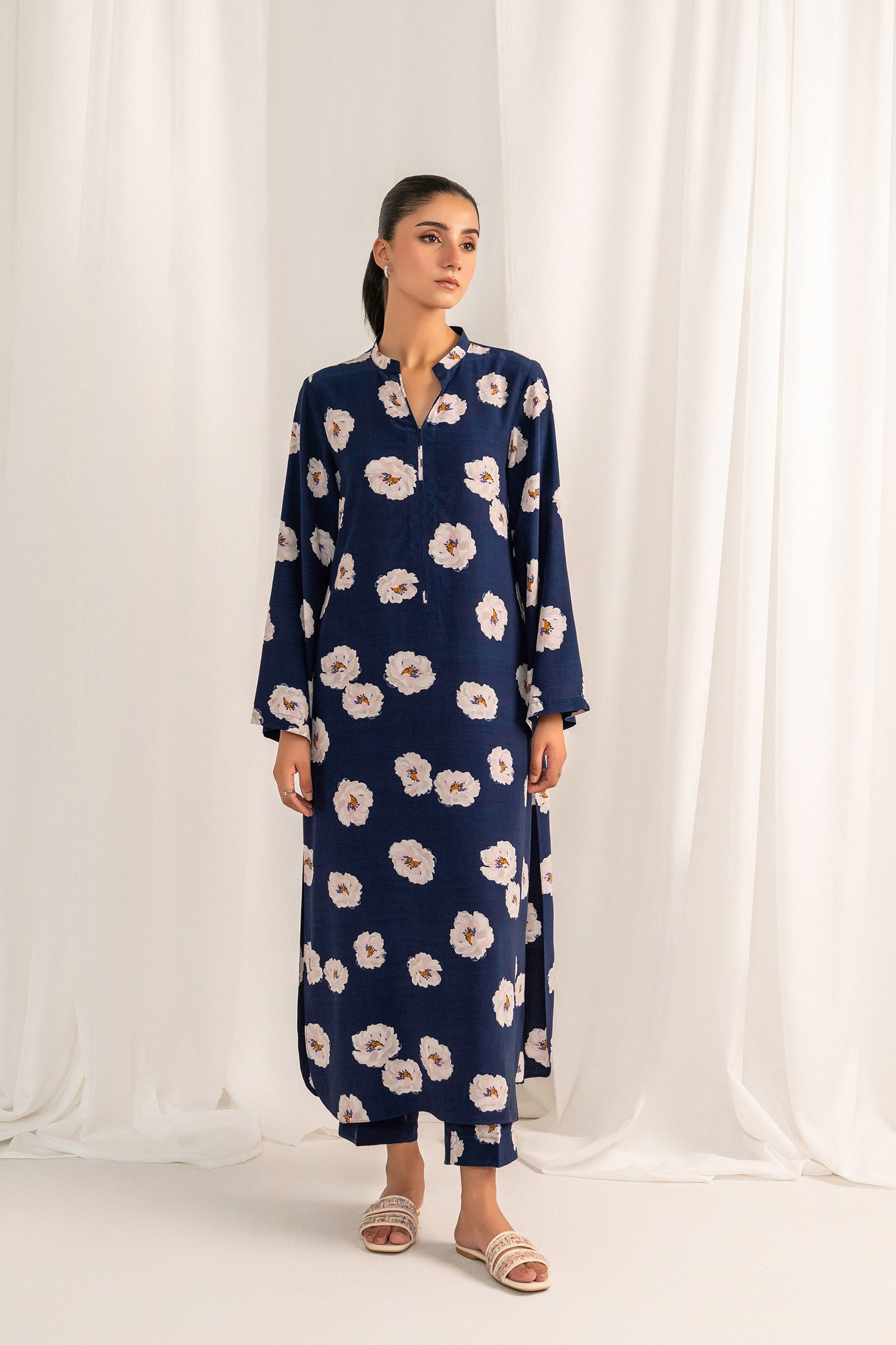 Printed Straight Trousers Beyond East Official