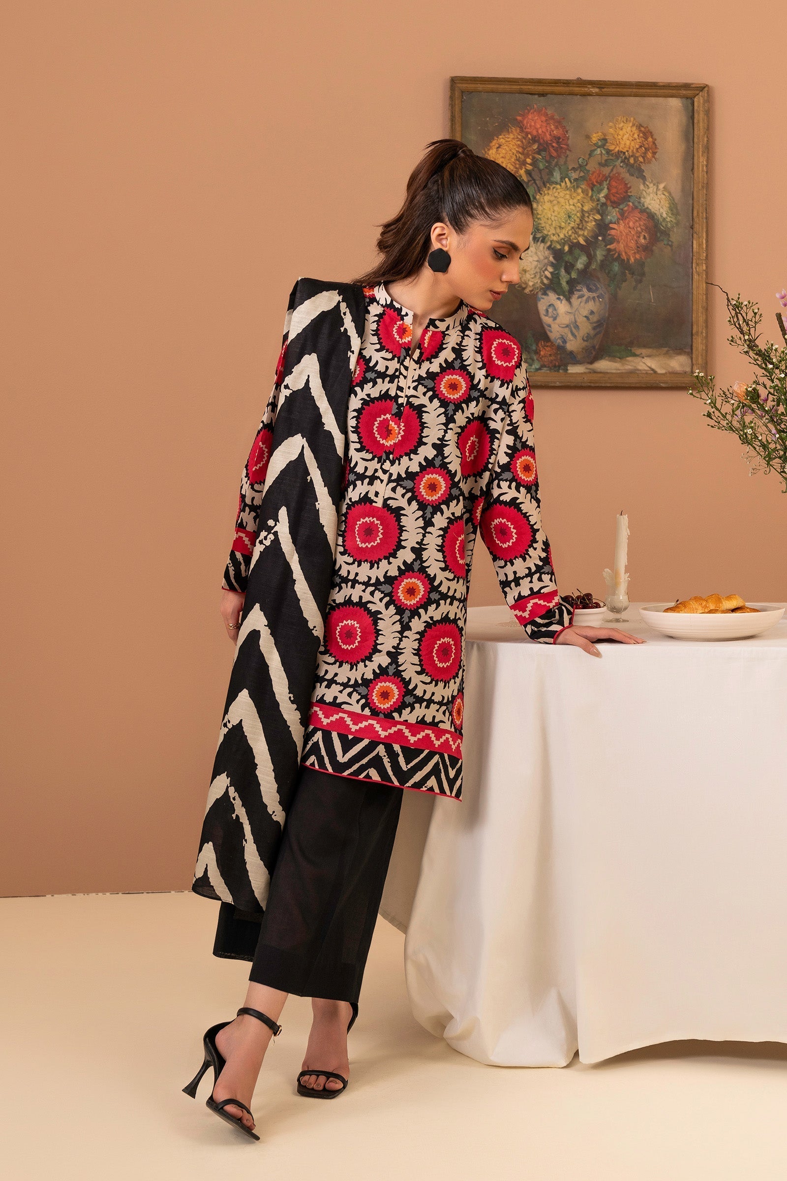2 PC Printed Suit (Unstitched) Beyond East Official