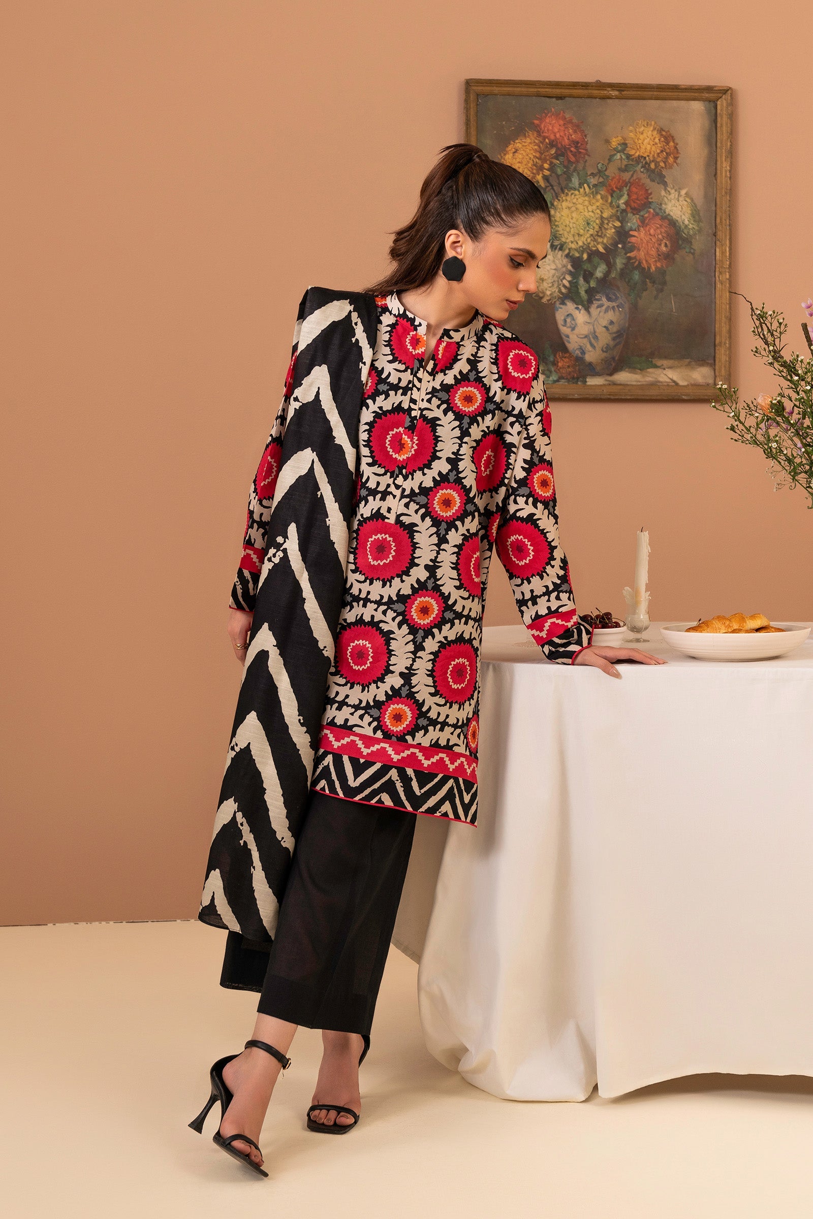 2 PC Printed Suit (Unstitched) Beyond East Official