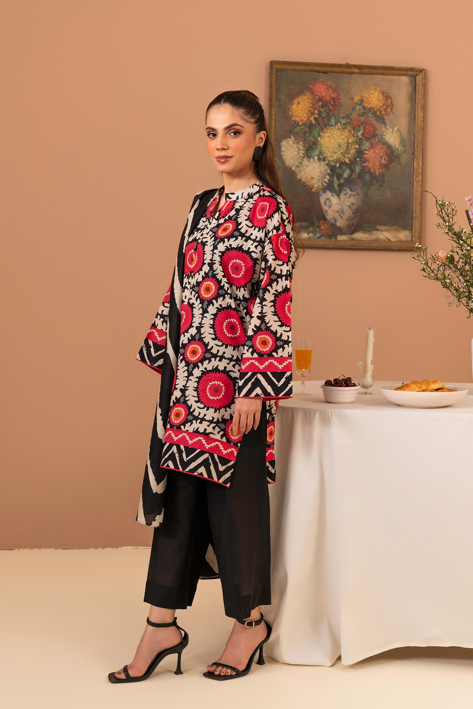 2 PC Printed Suit (Unstitched) Beyond East Official