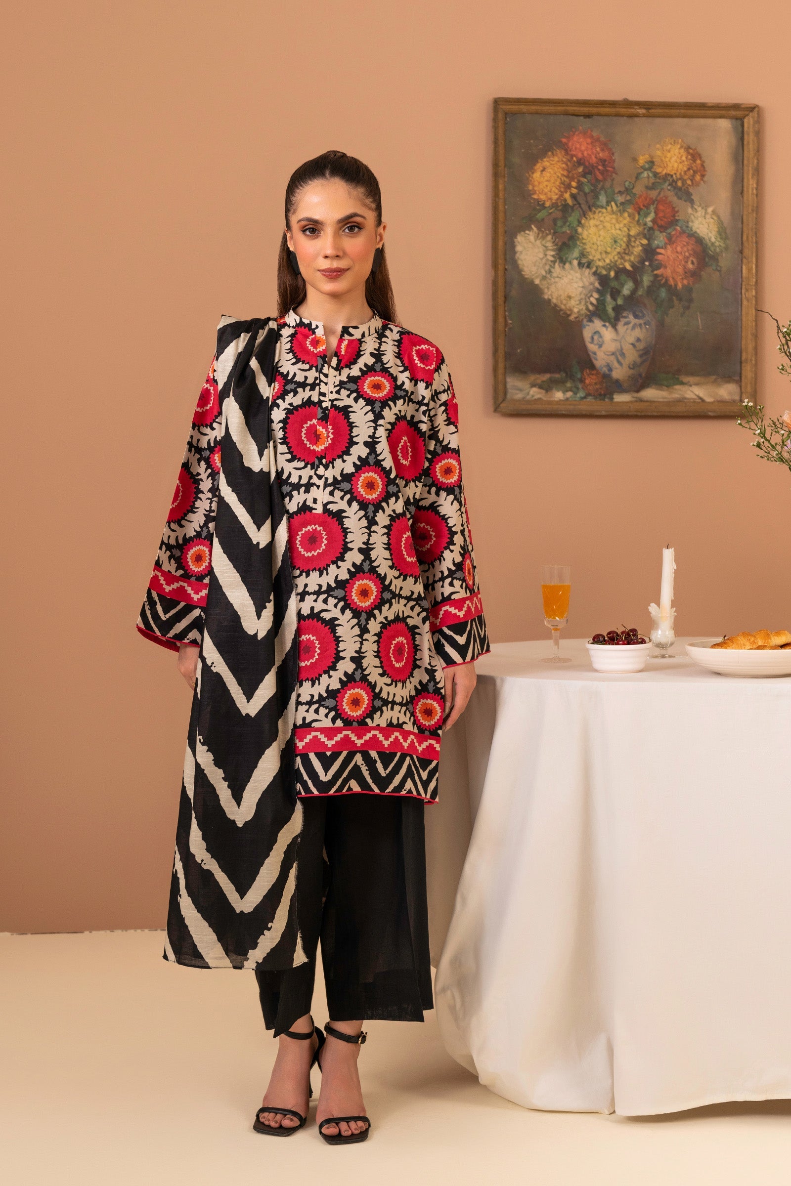 2 PC Printed Suit (Unstitched) Beyond East Official