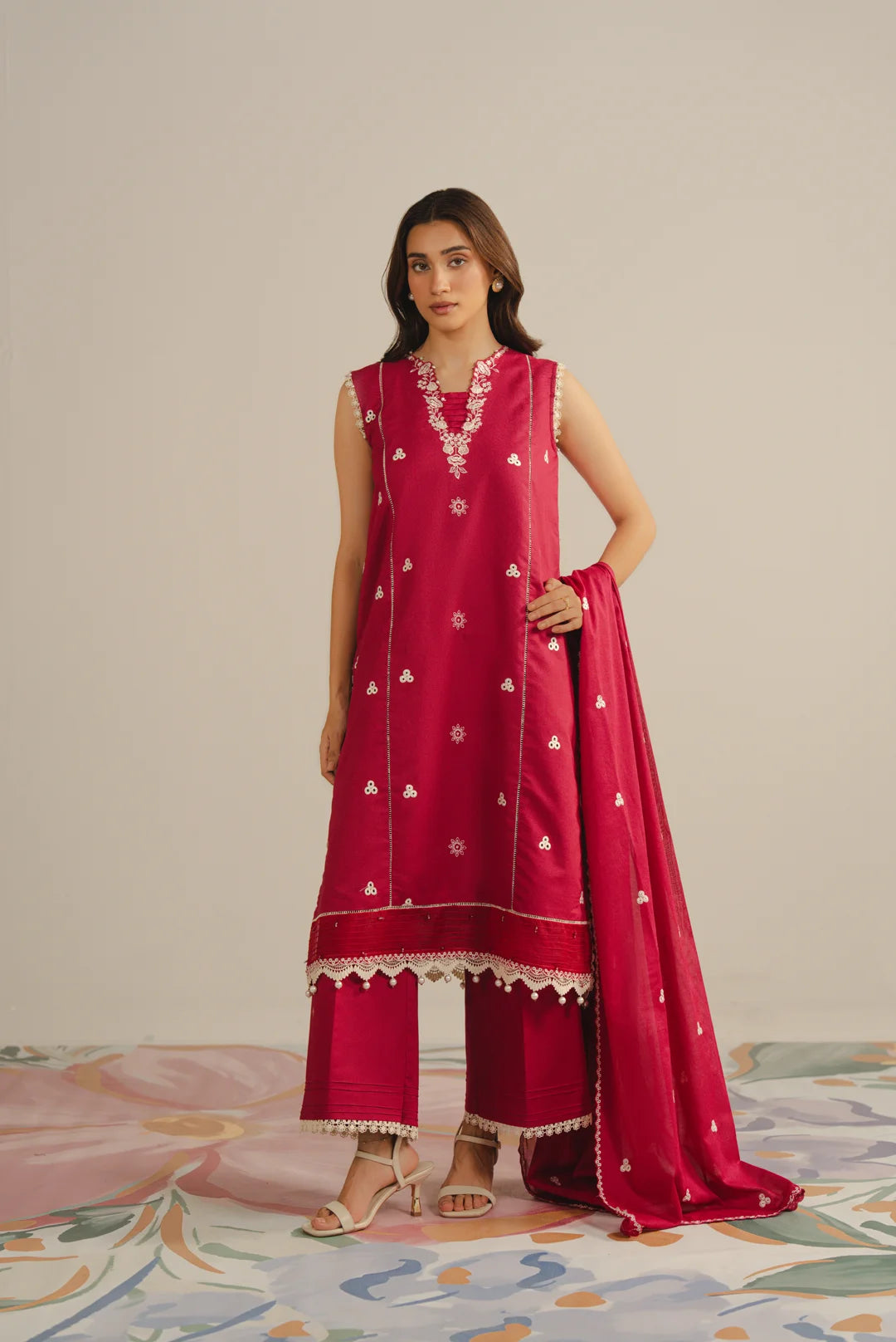 3 Piece Embroidered Lawn Suit Unstitched - 26