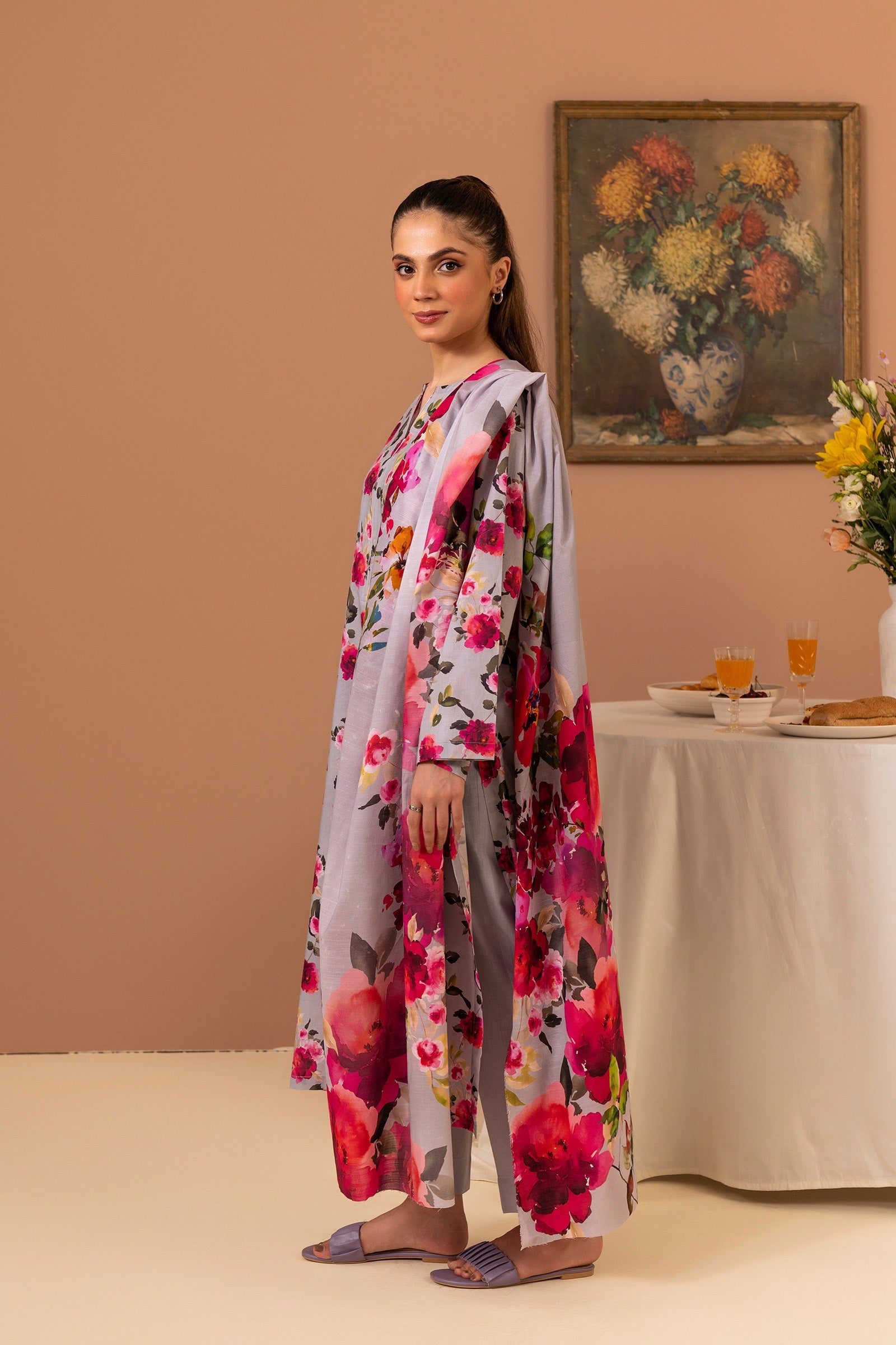 1 PC Printed Suit (Unstitched) Beyond East Official