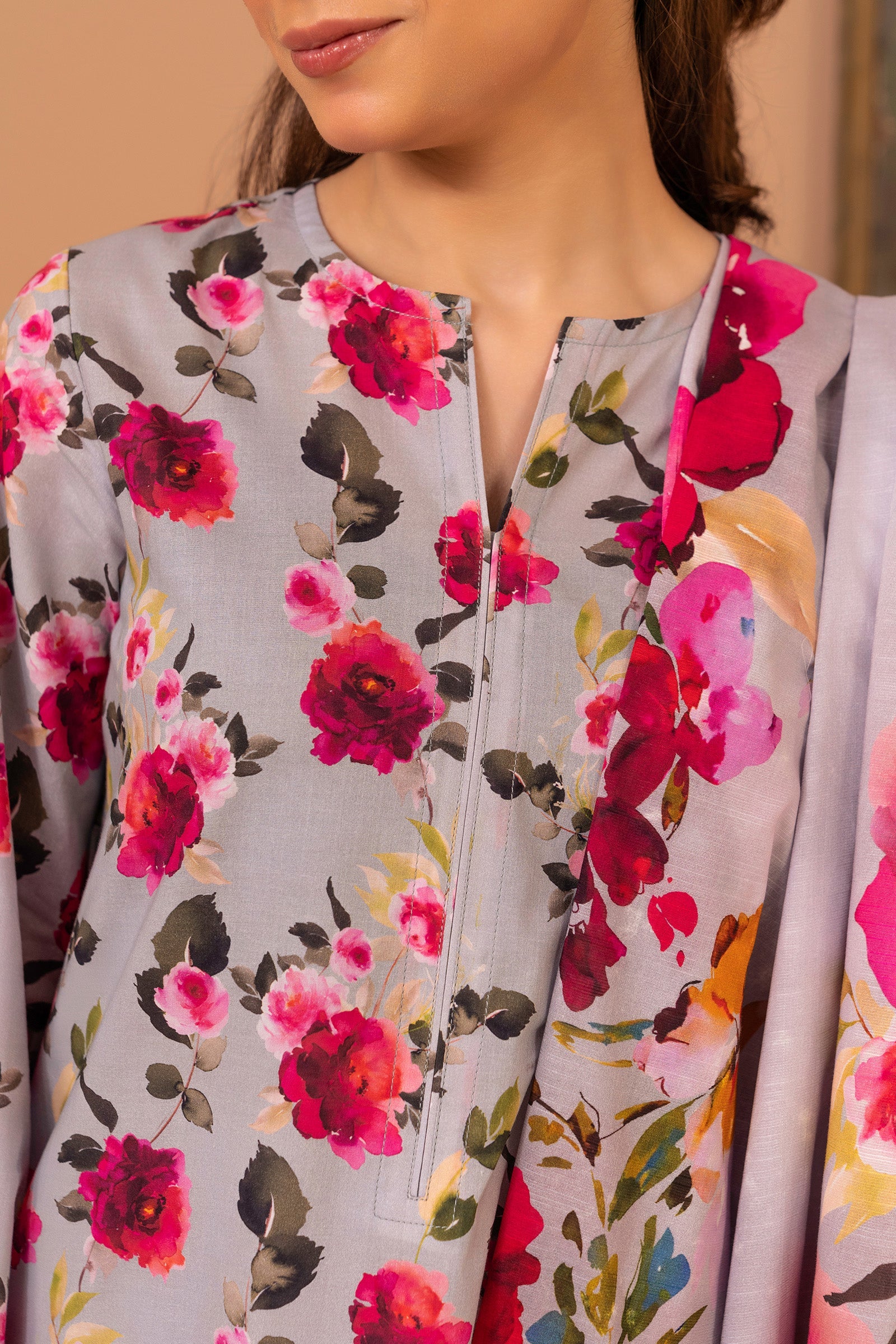 1 PC Printed Suit (Unstitched) Beyond East Official