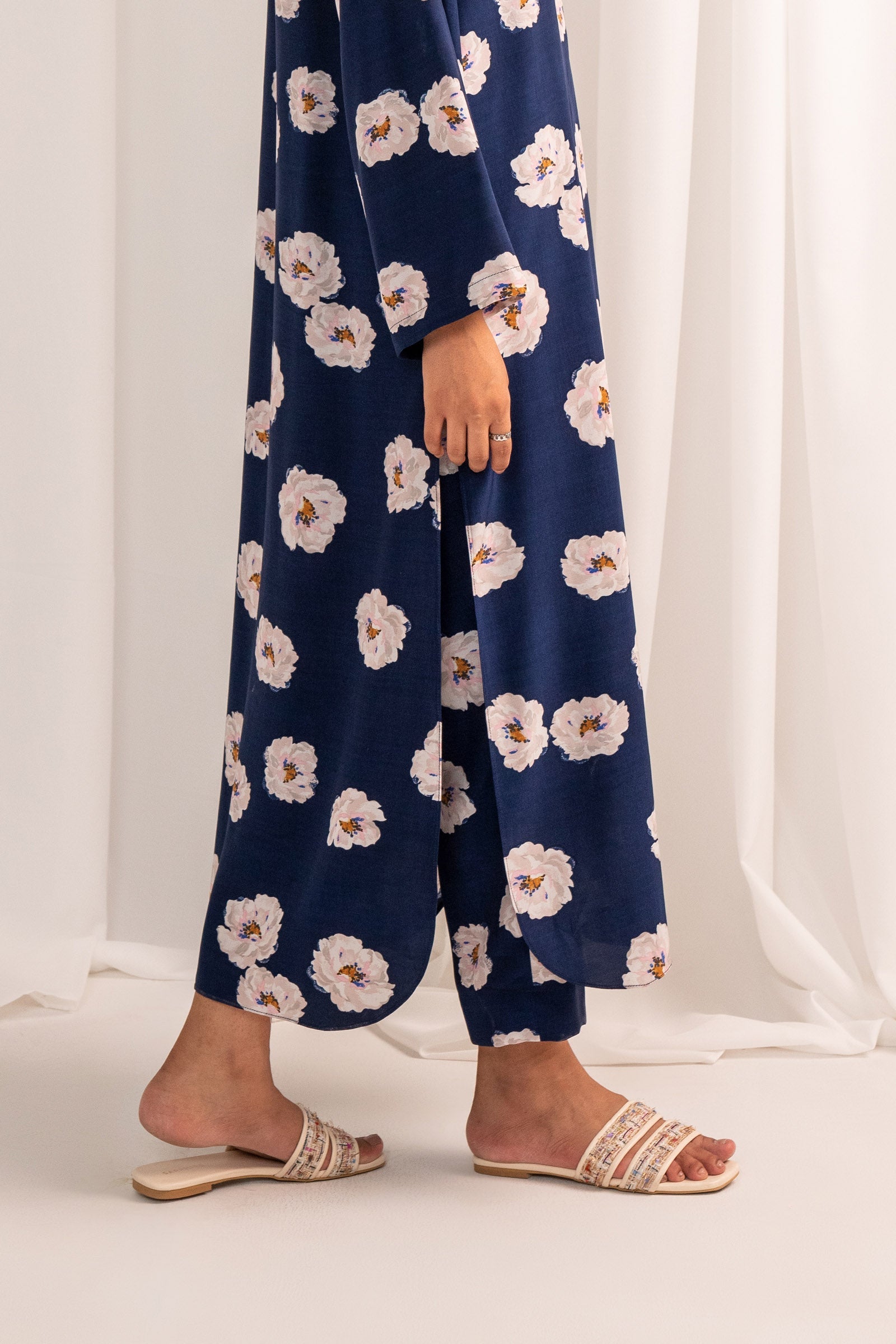 Printed Straight Trousers Beyond East Official