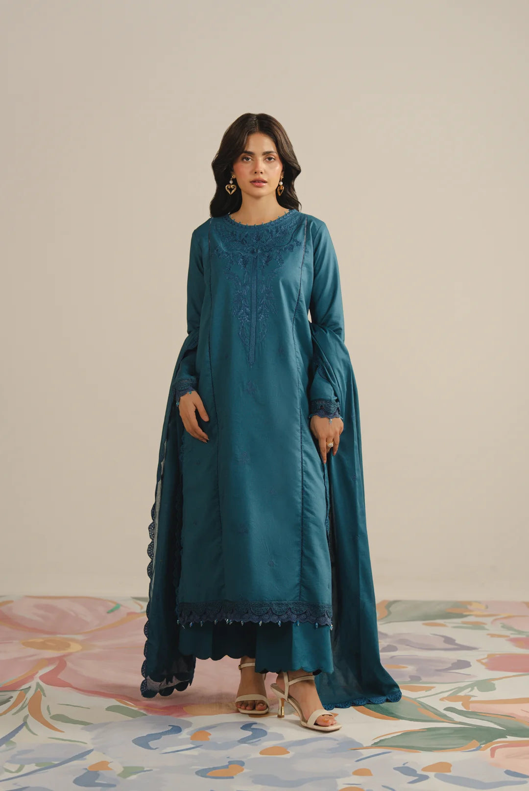 3 Piece Embroidered Lawn Suit Unstitched - 26