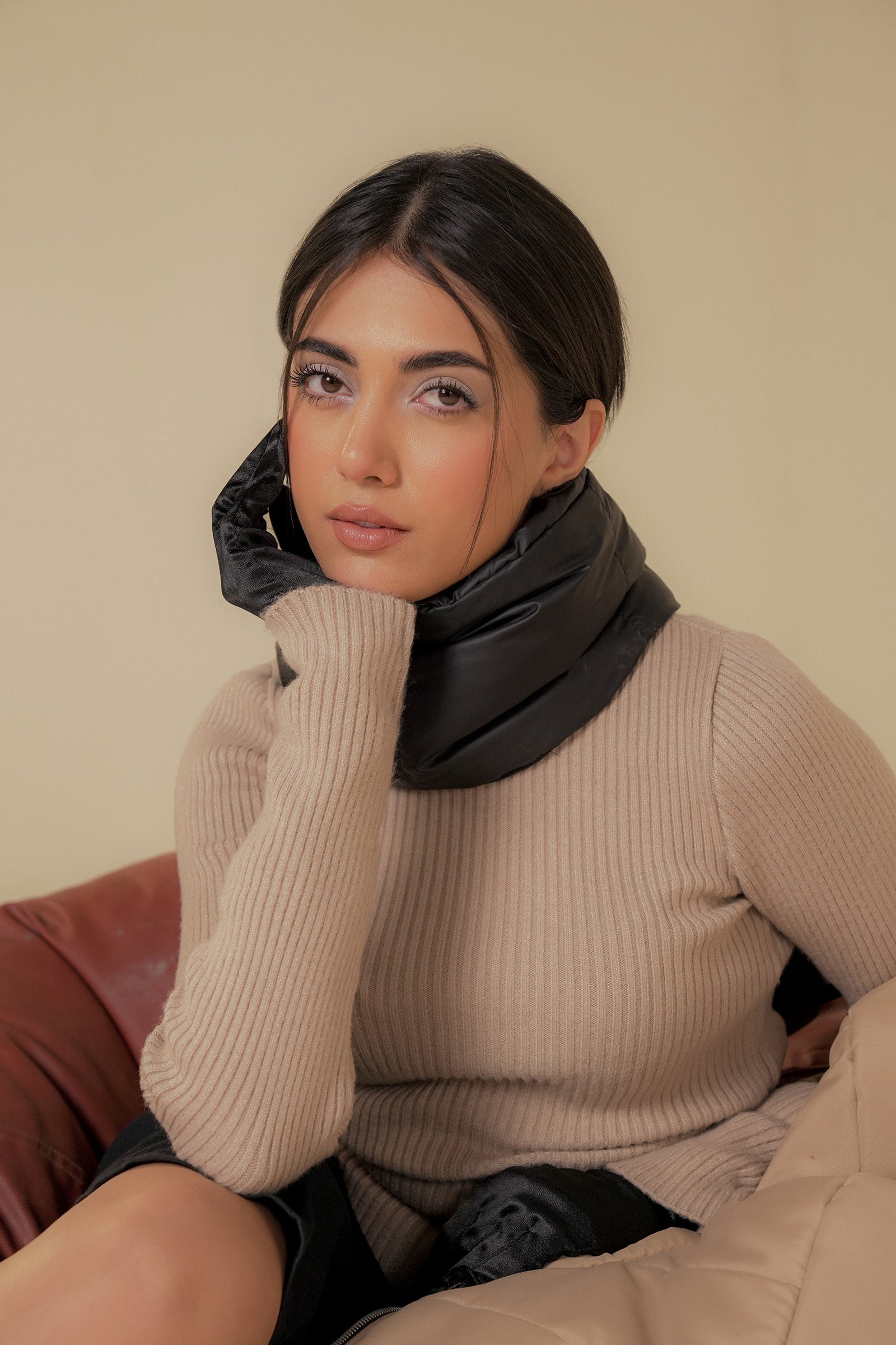 Mock Neck Knit Sweater Beyond East Official