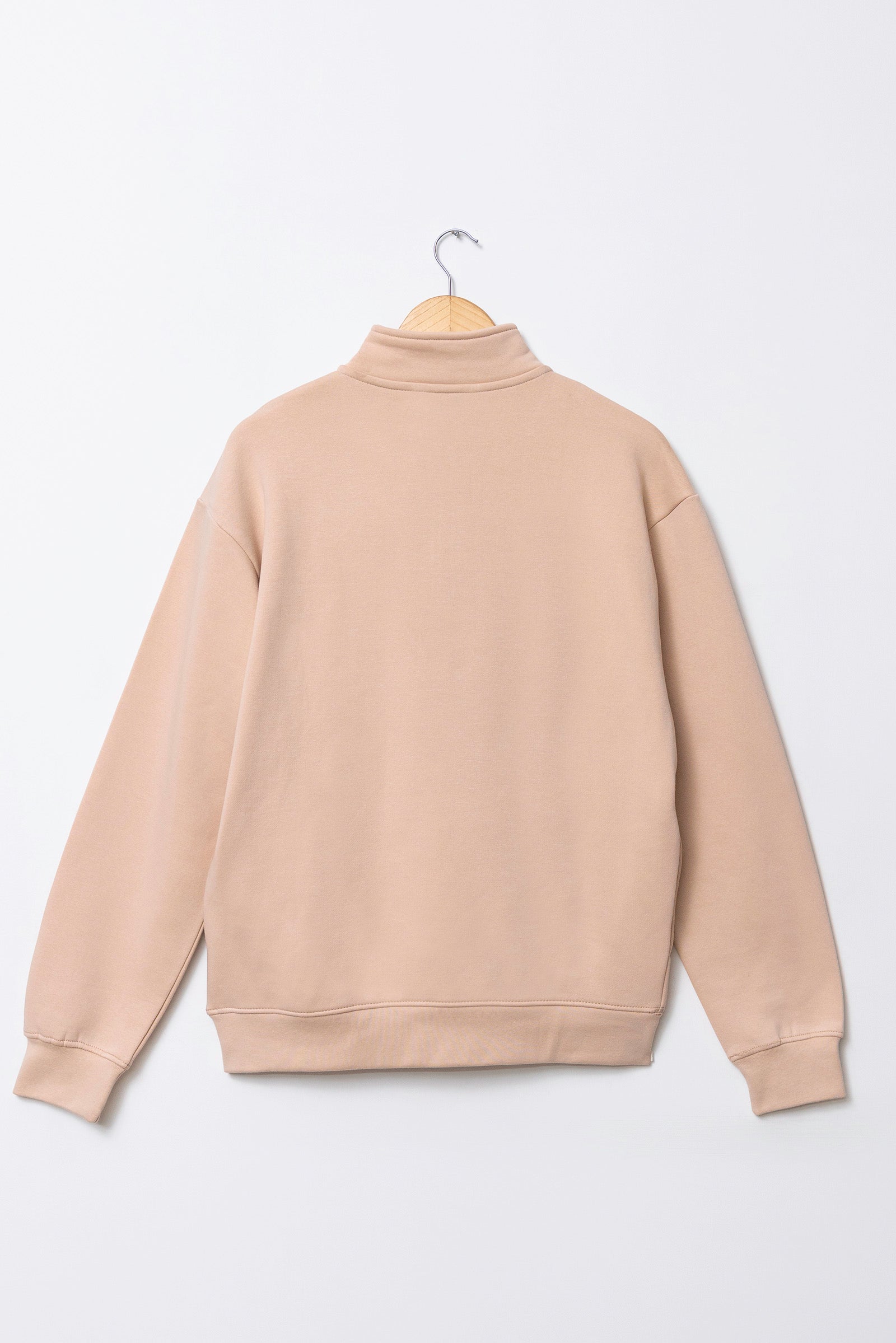 Basic Sweatshirt with Zip Neck Beyond East Official