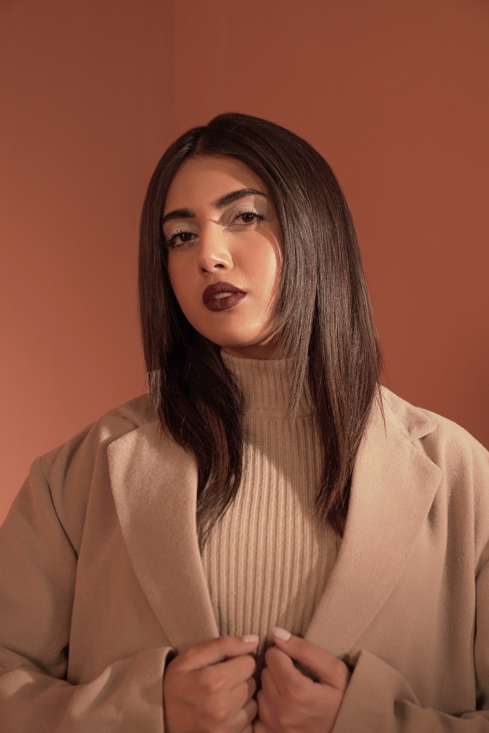 Notch Collar Wool Blend Coat Beyond East Official