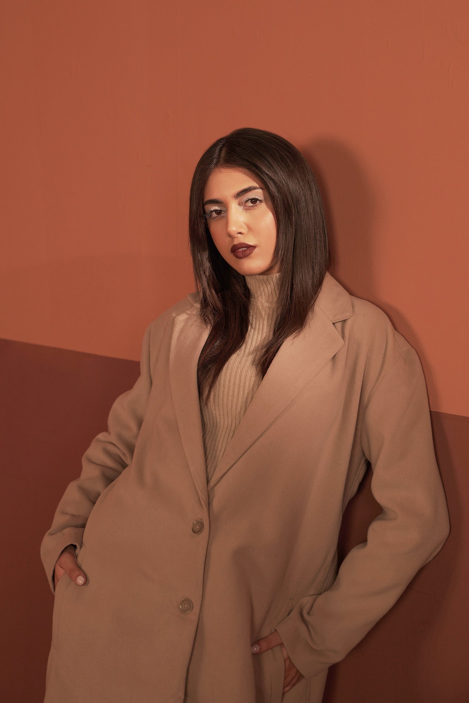 Notch Collar Wool Blend Coat Beyond East Official