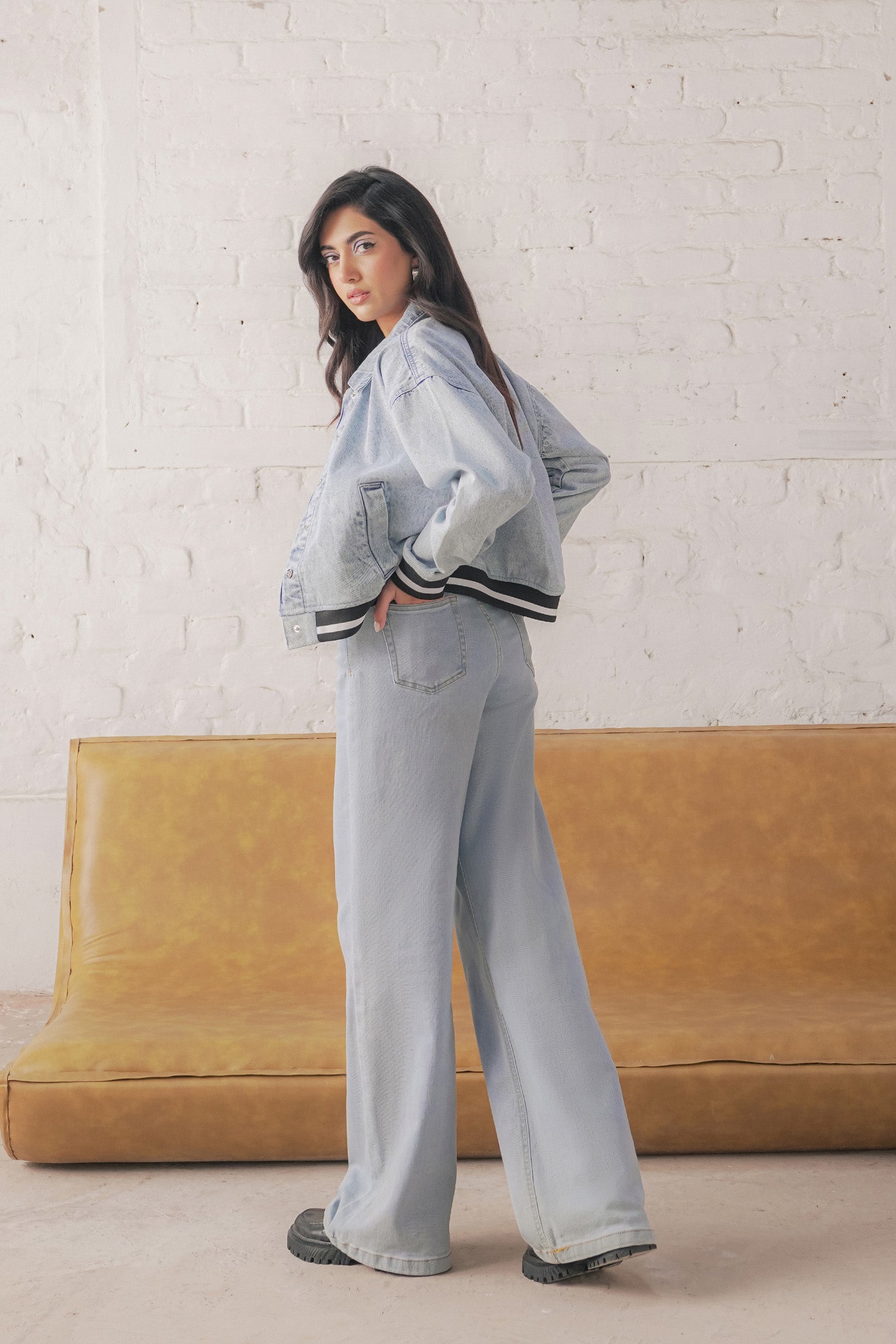 Ribbed Denim Jacket Beyond East Official