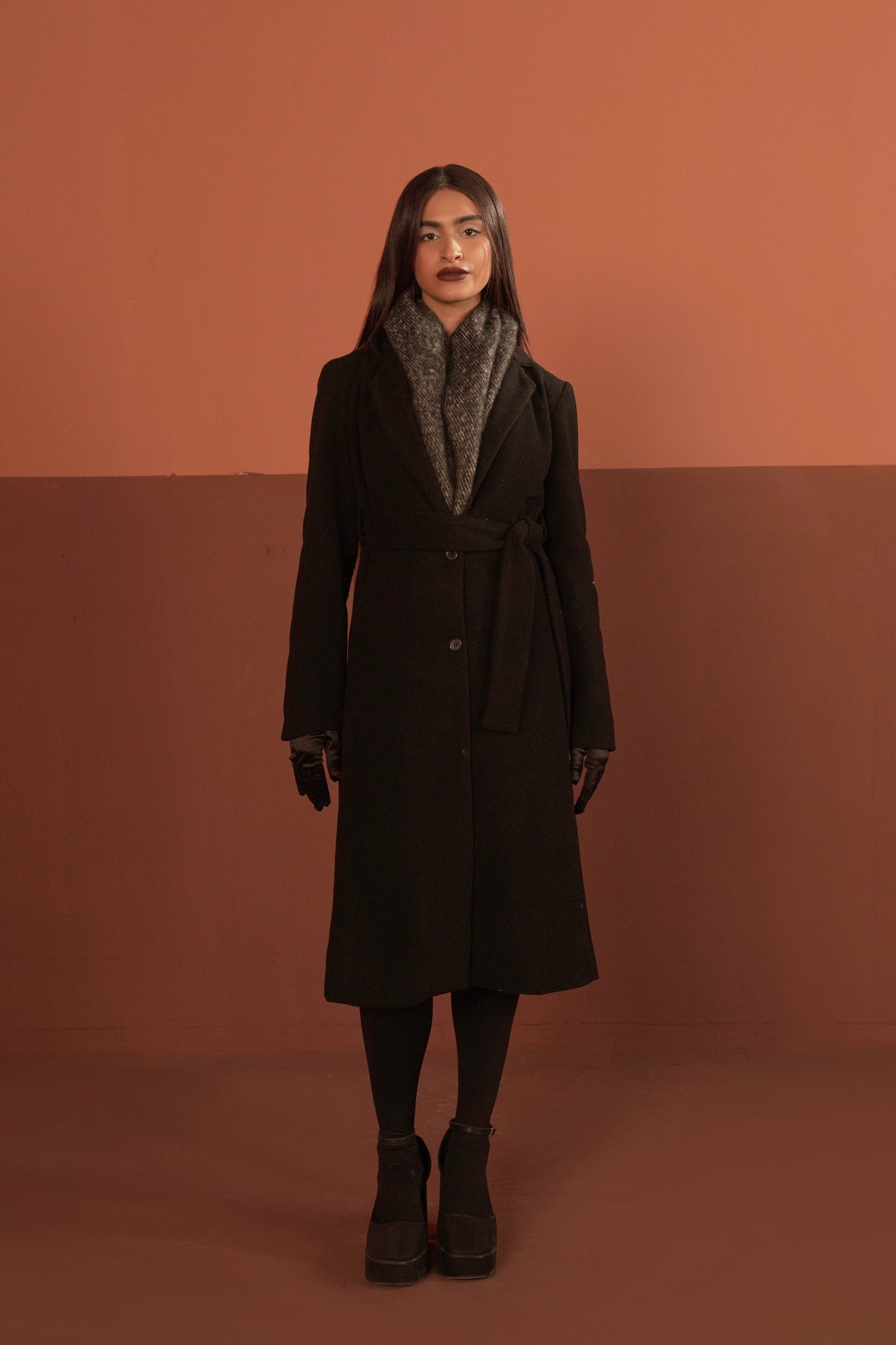 Belted Wool Blend Coat