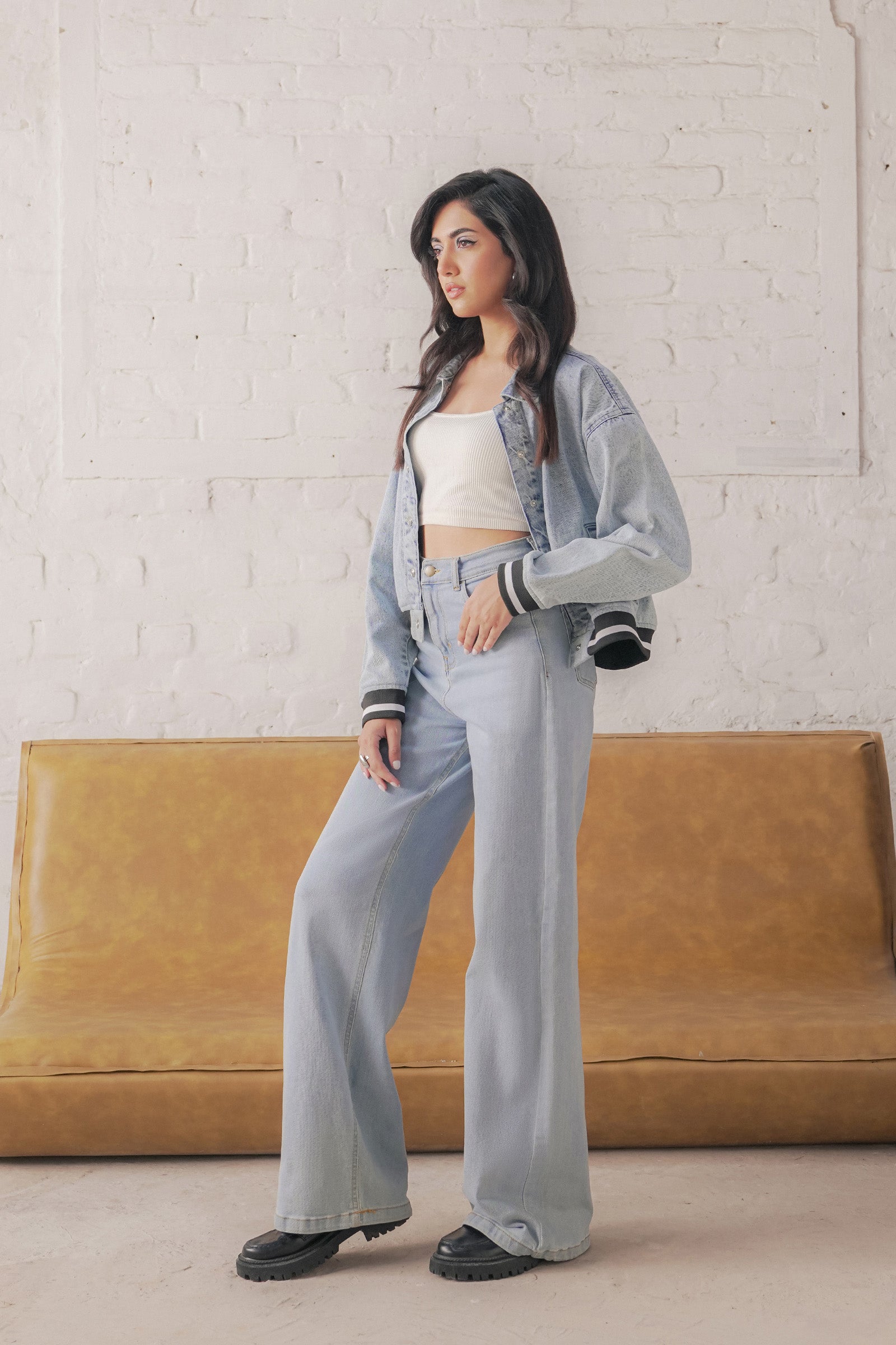 Ribbed Denim Jacket Beyond East Official