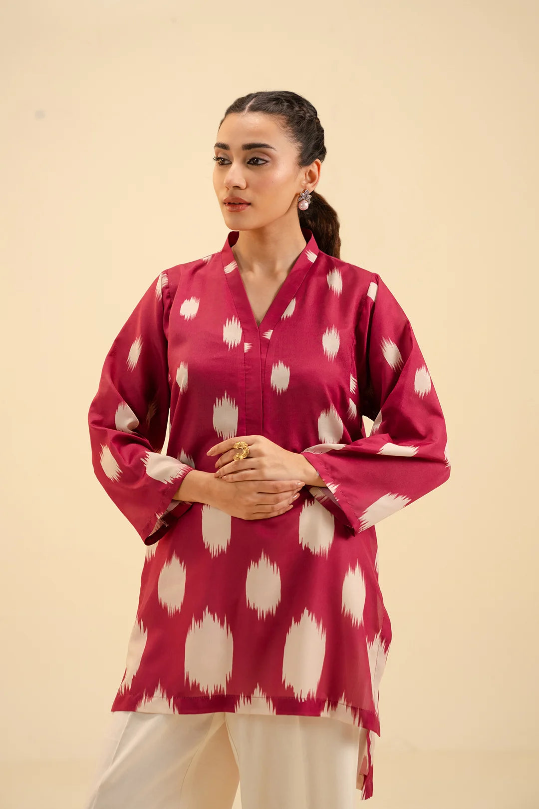 Best ikkat print cambric shirts in Pakistan – modern and stylish designs.